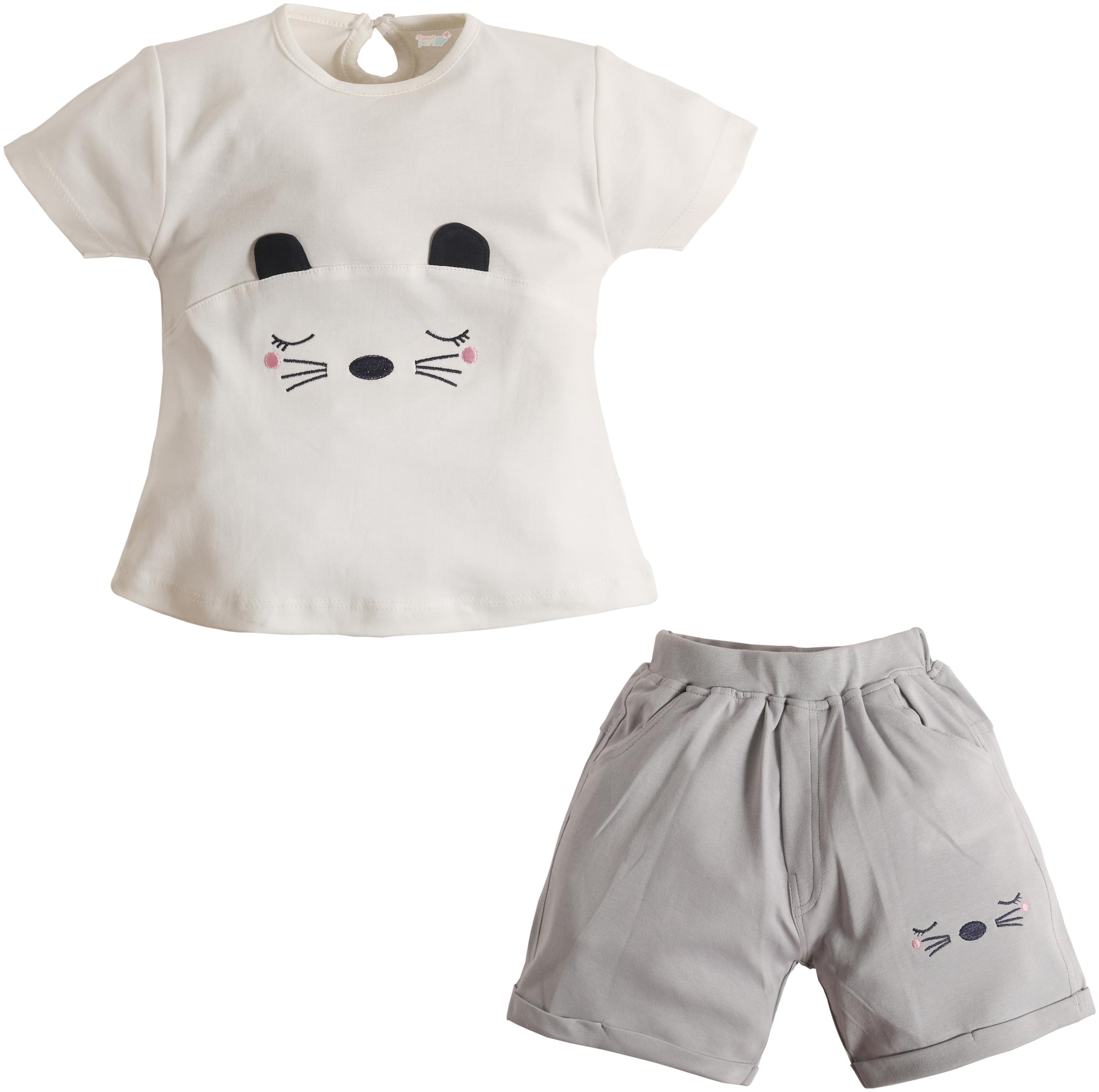 

TOONYPORT Baby girl Top bottom set - White Grey