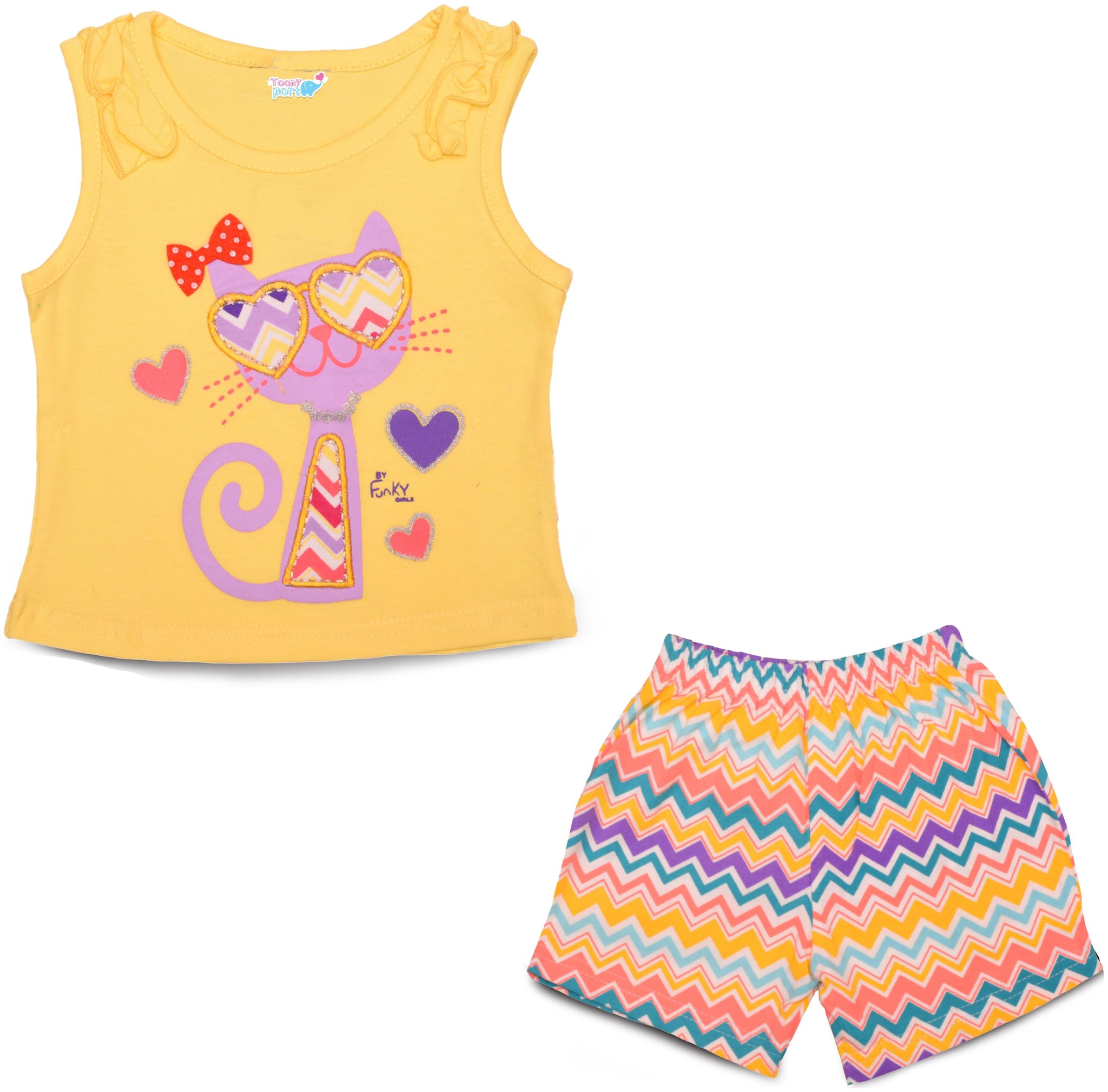 

TOONYPORT Baby girl Top bottom set - Yellow