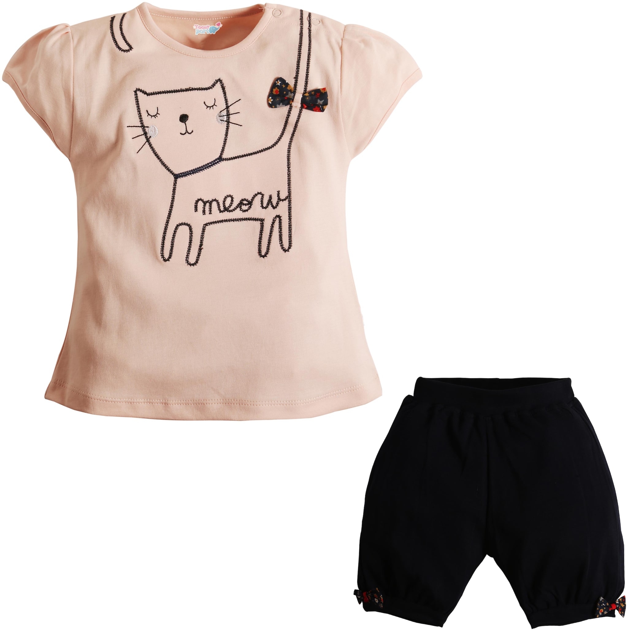 

TOONYPORT Baby girl Top bottom set - Orange Black