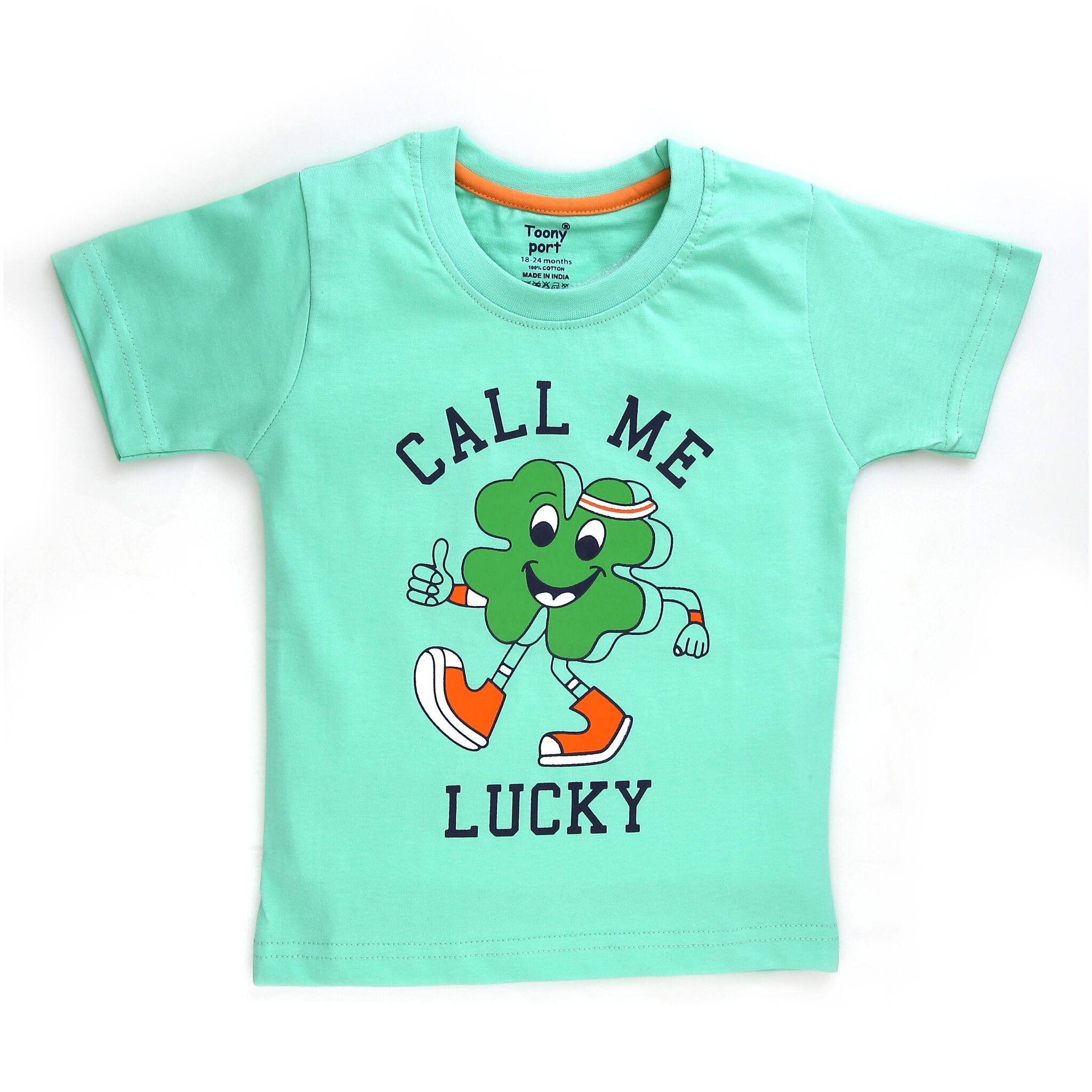 

TOONYPORT Cotton blend Printed T shirt for Baby Boy - Green