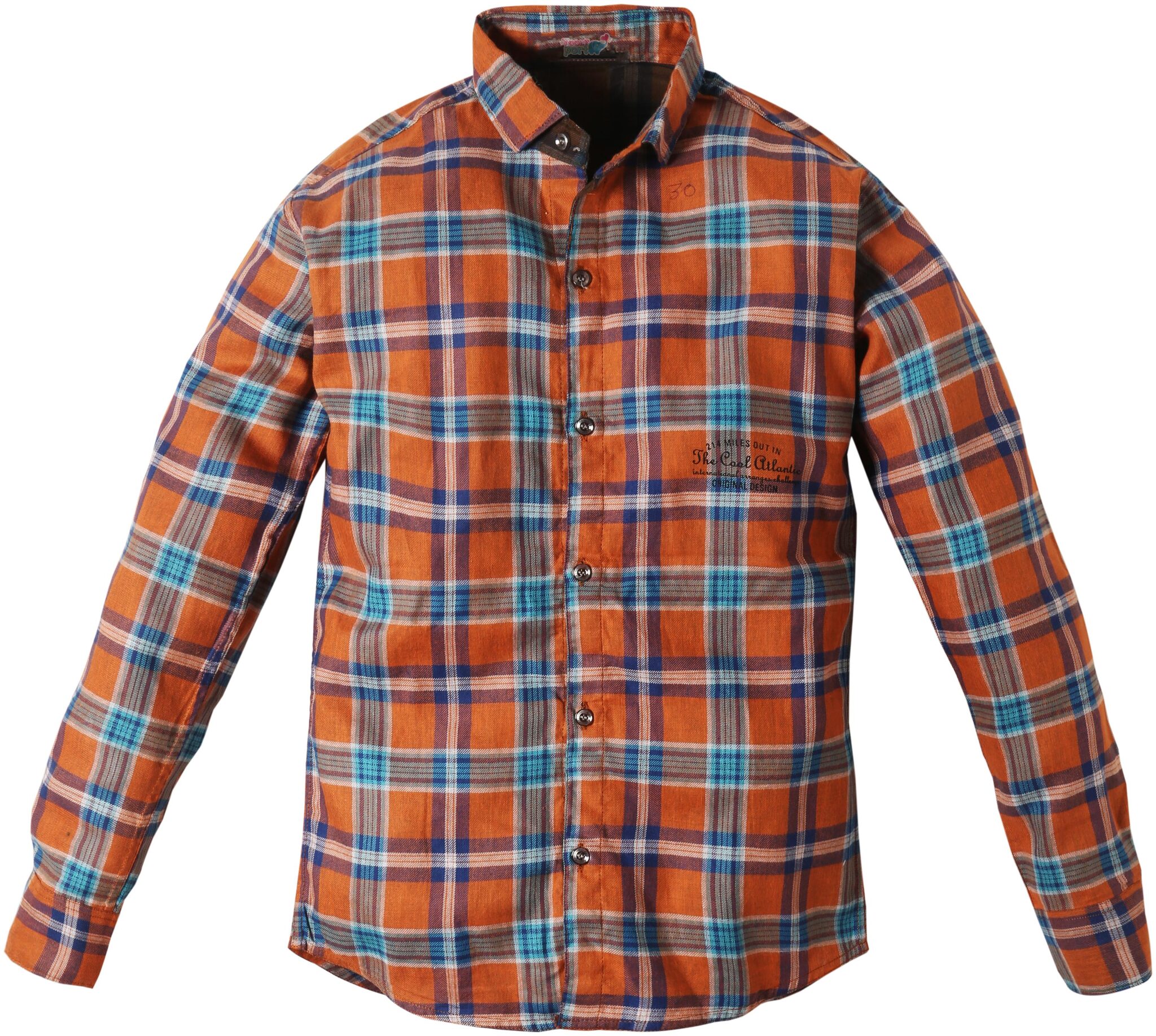 

TOONYPORT Boy Cotton blend Checked Shirt Brown