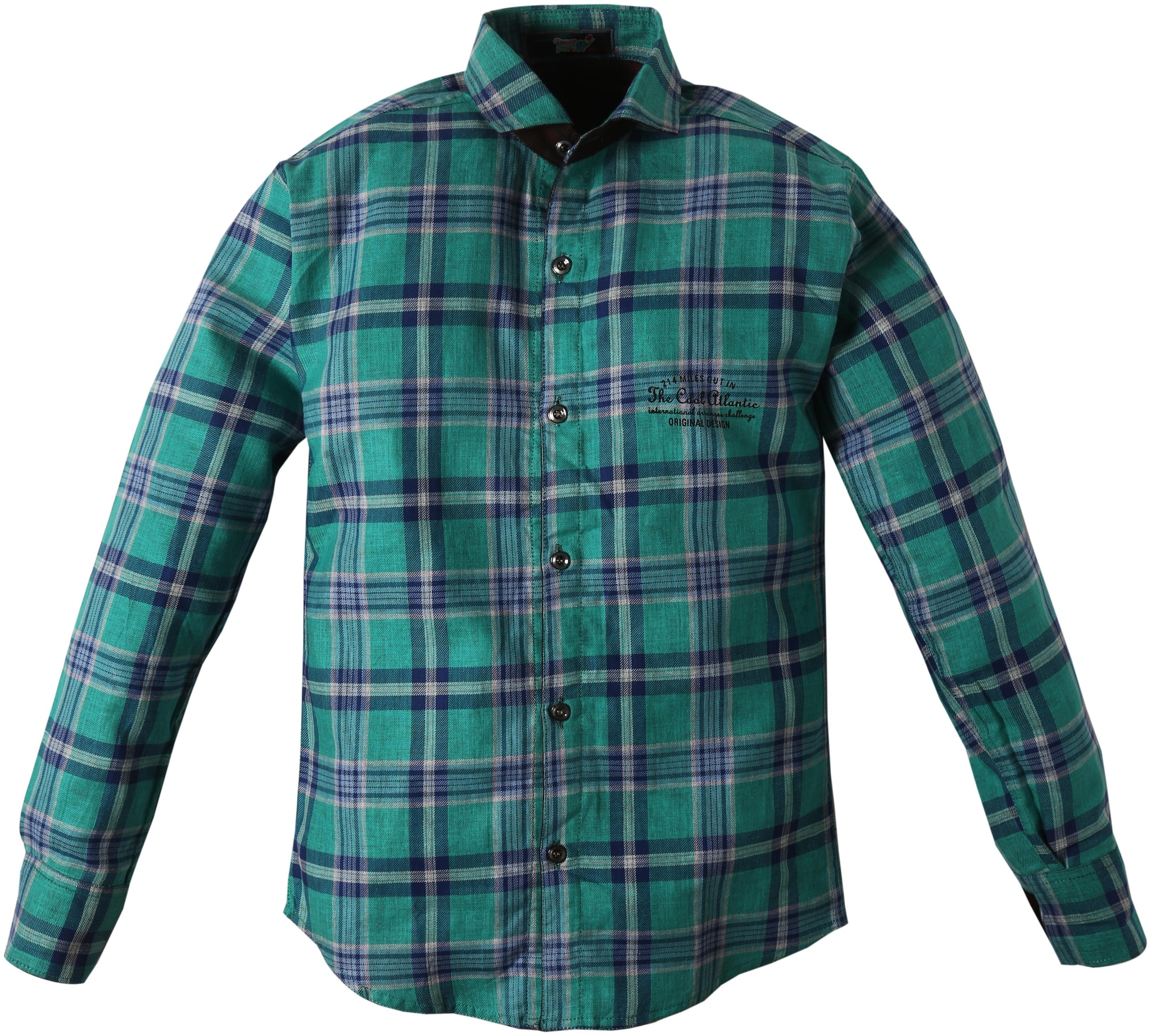 

TOONYPORT Boy Cotton blend Checked Shirt Green