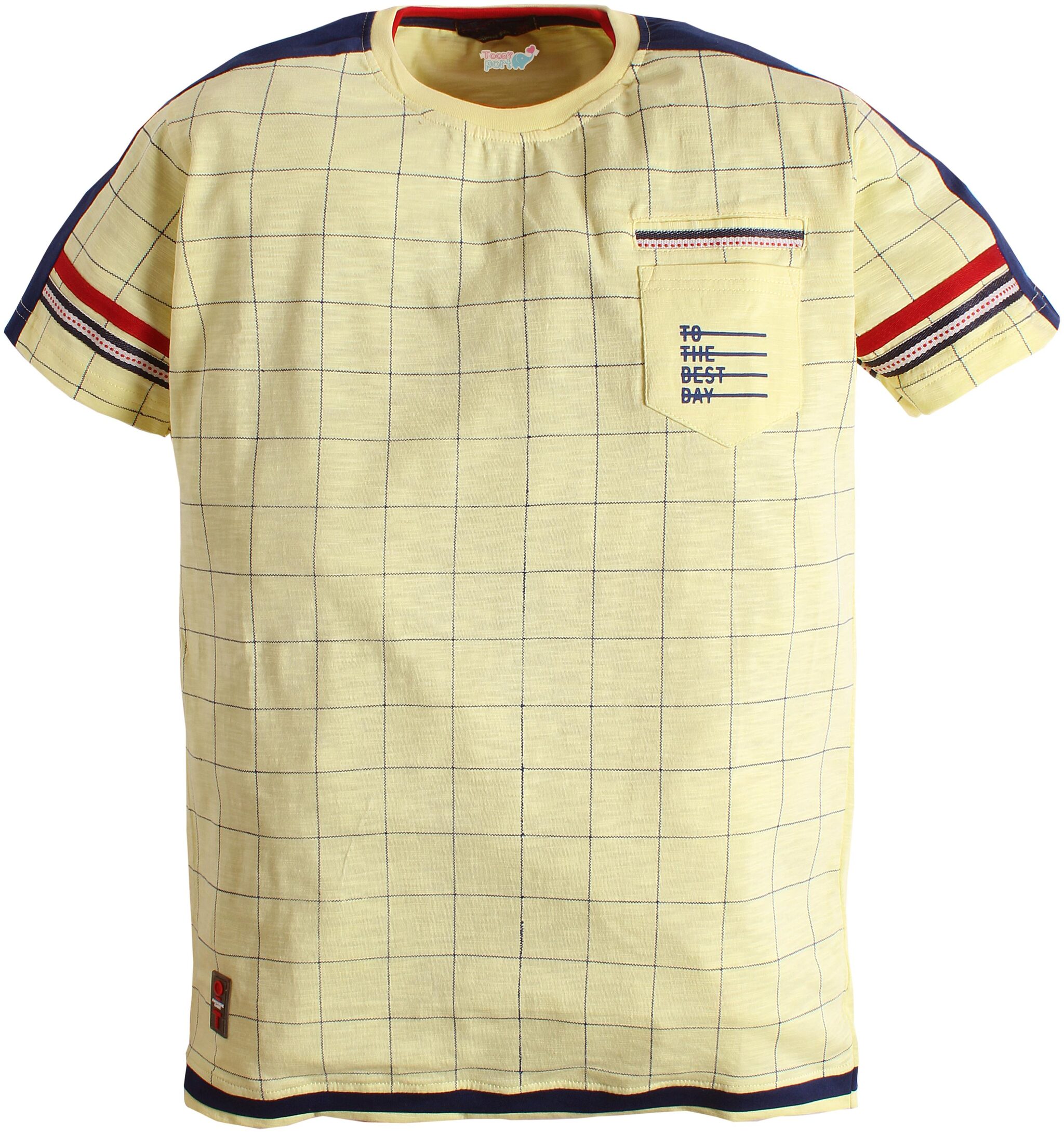 

TOONYPORT Boy Cotton blend Checked T-shirt - Yellow