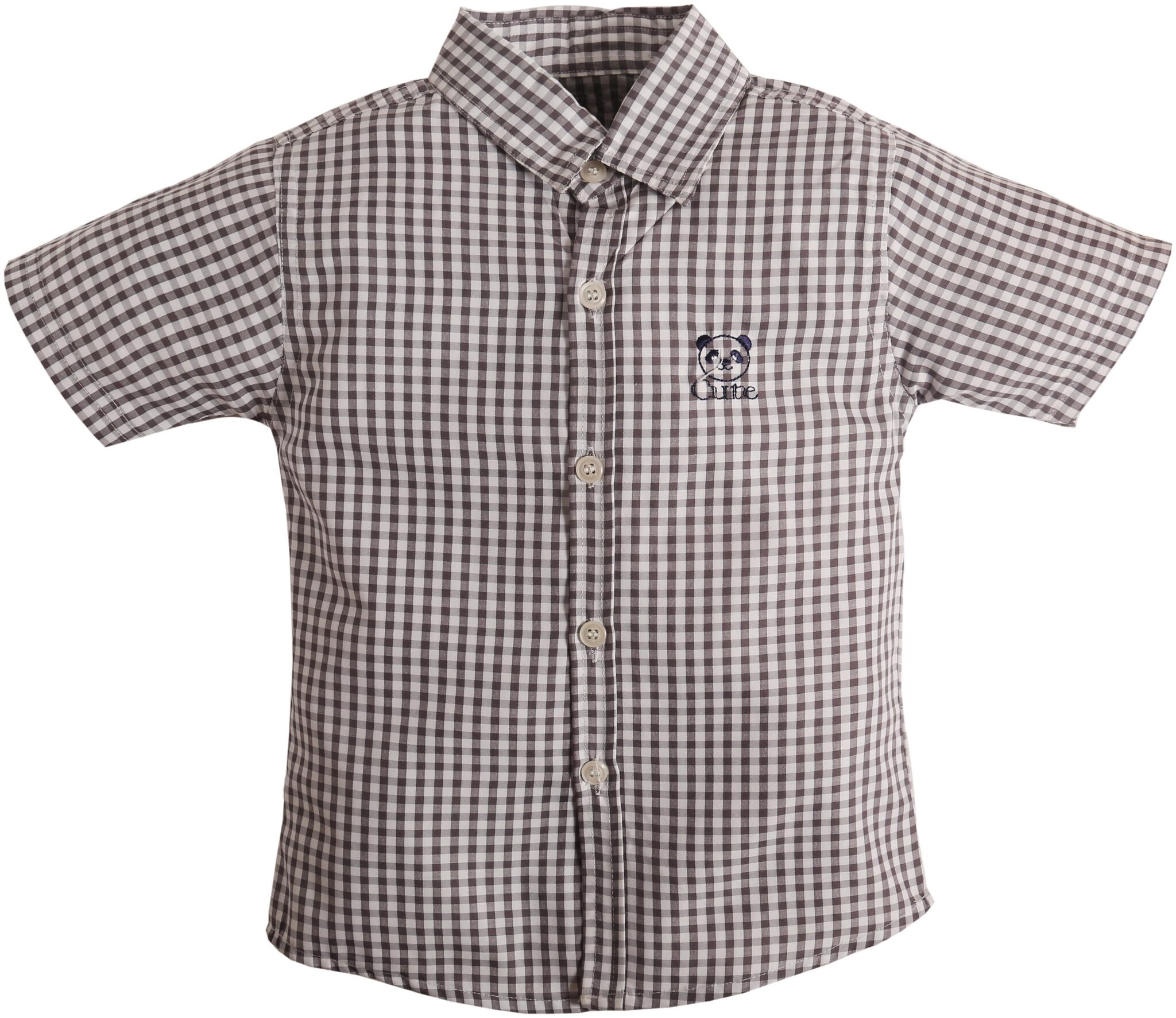 

TOONYPORT Cotton Checked Shirt for Baby Boy - Grey