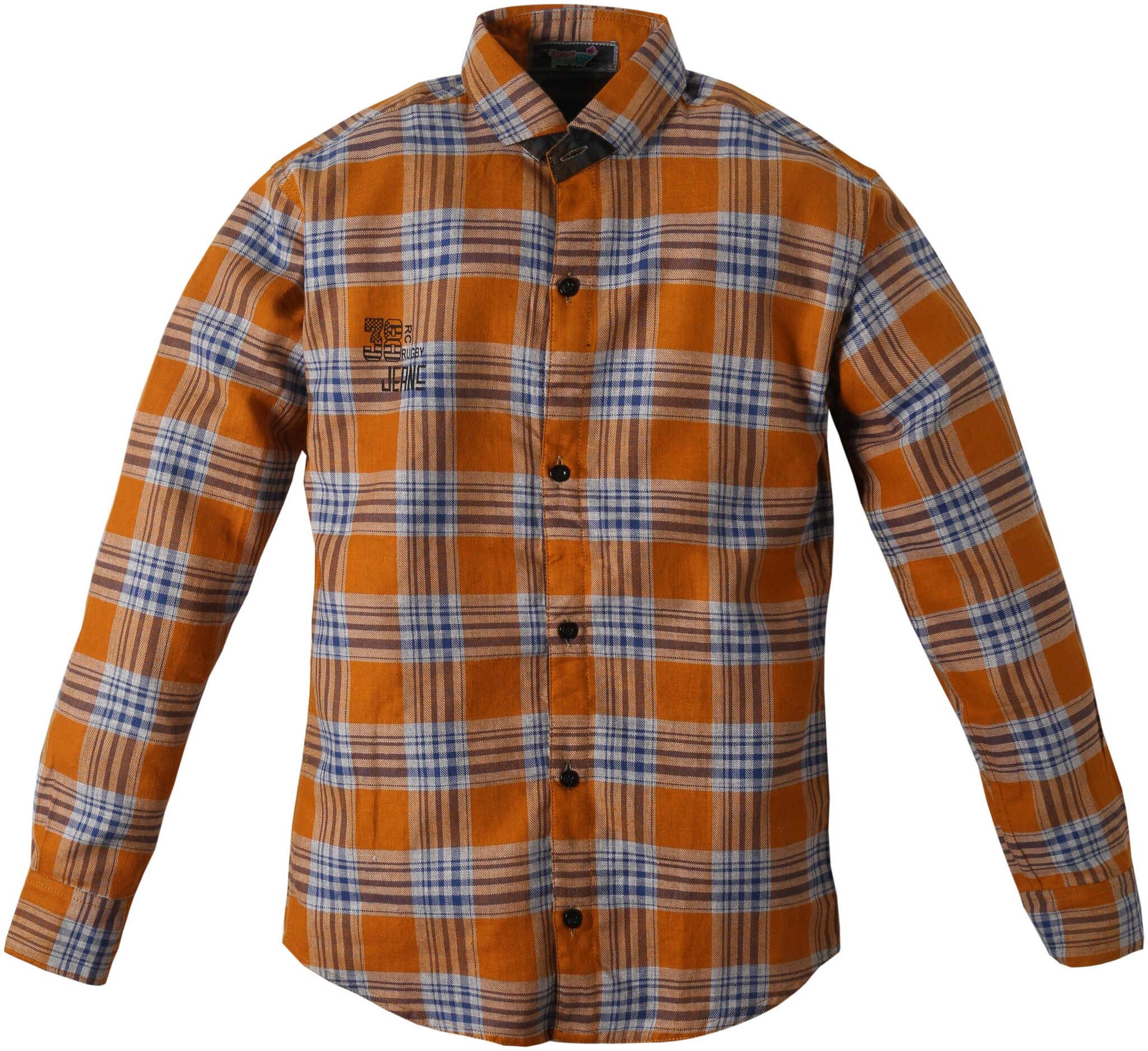 

TOONYPORT Boy Cotton blend Checked Shirt Orange