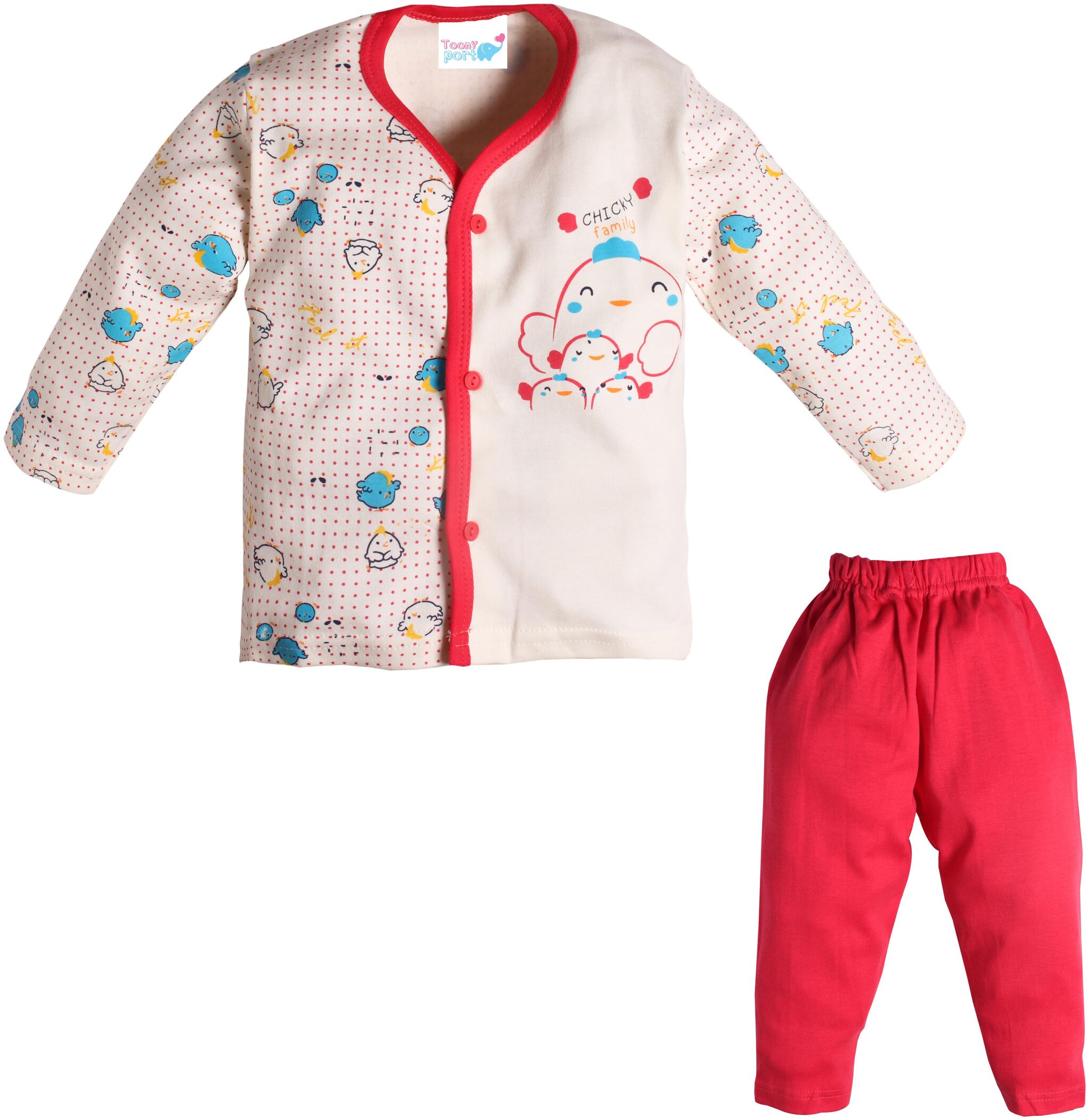 

TOONYPORT Baby boy Top bottom set - Pink White