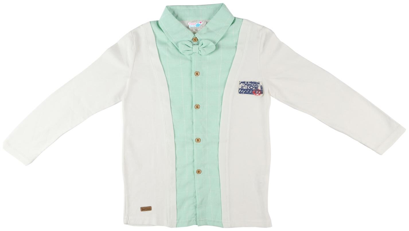 

TOONYPORT Boy Cotton blend Printed Shirt Green