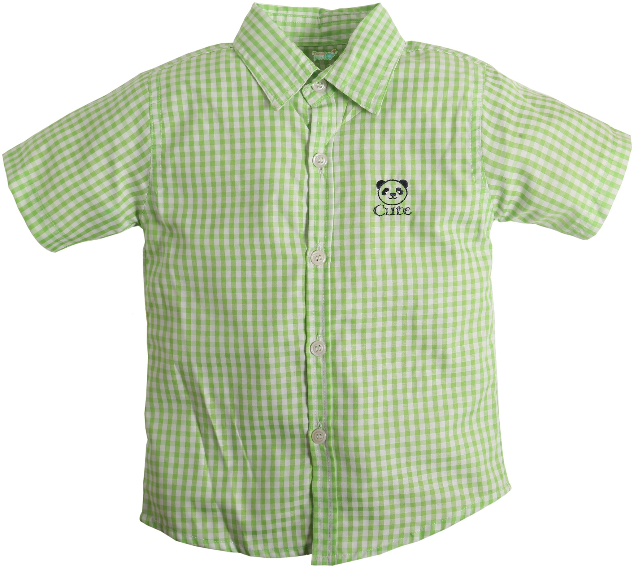 

TOONYPORT Cotton Checked Shirt for Baby Boy - Green