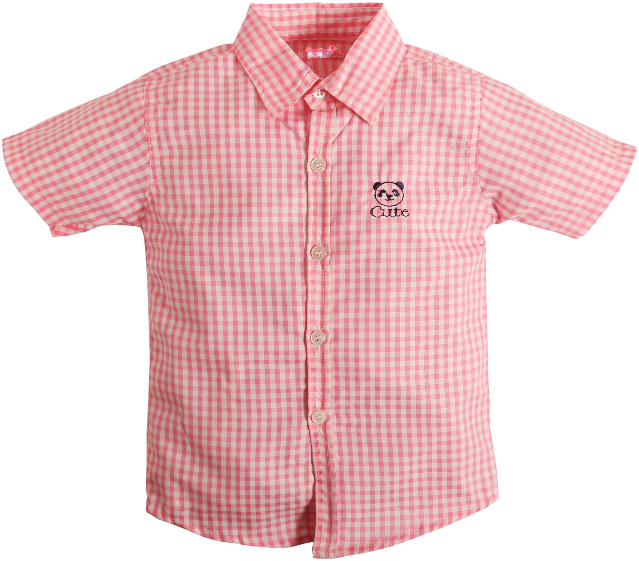 

TOONYPORT Cotton Checked Shirt for Baby Boy - Pink