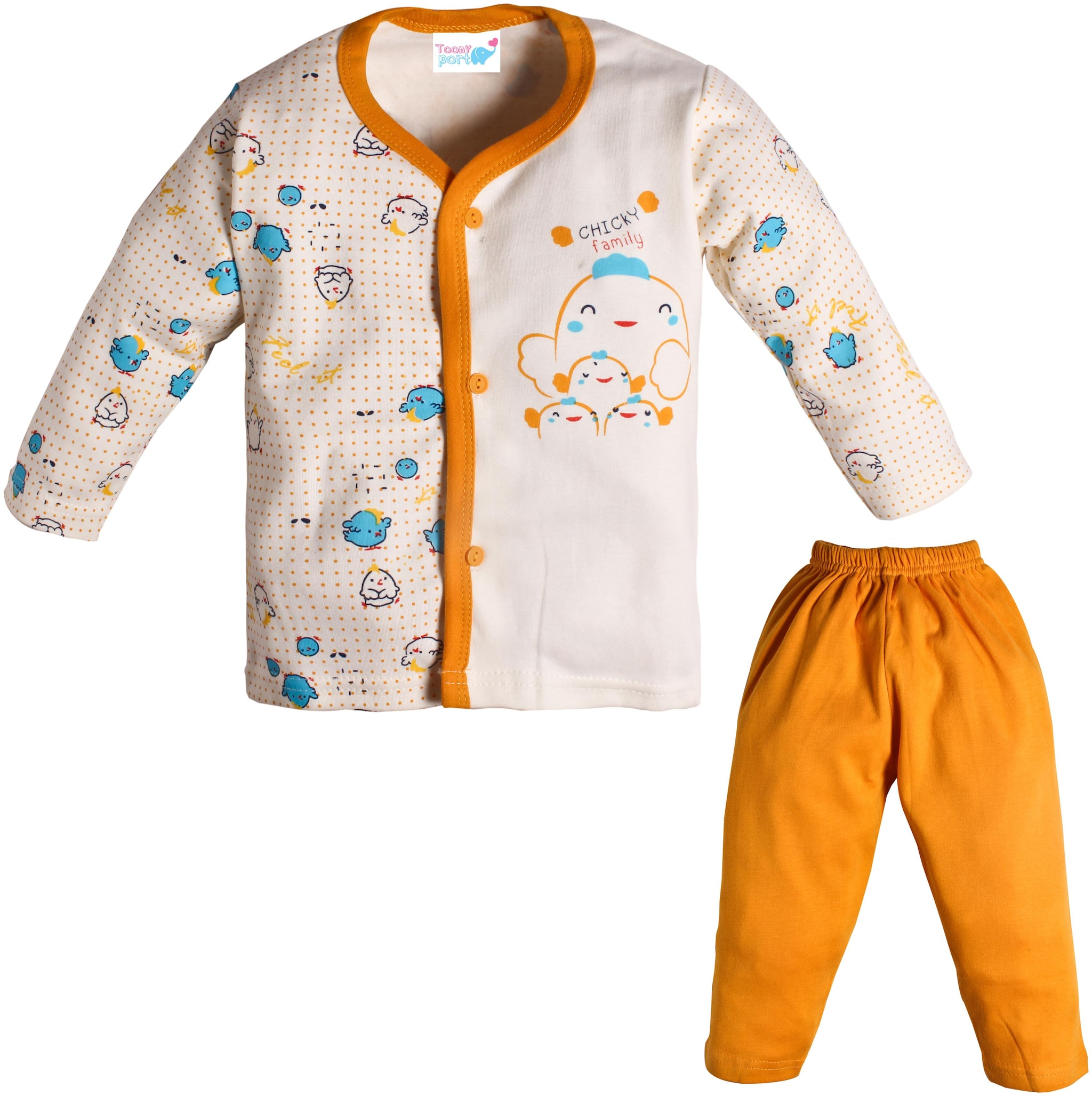 

TOONYPORT Baby boy Top bottom set - Yellow White