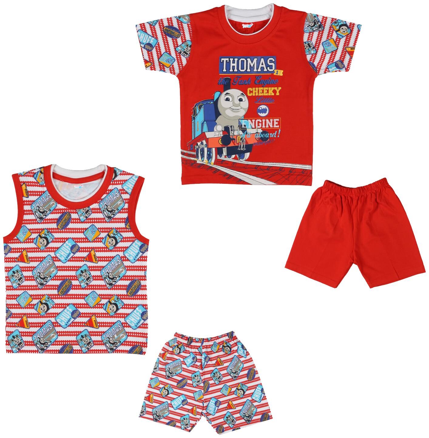 

TOONYPORT Baby boy Top bottom set - Red White