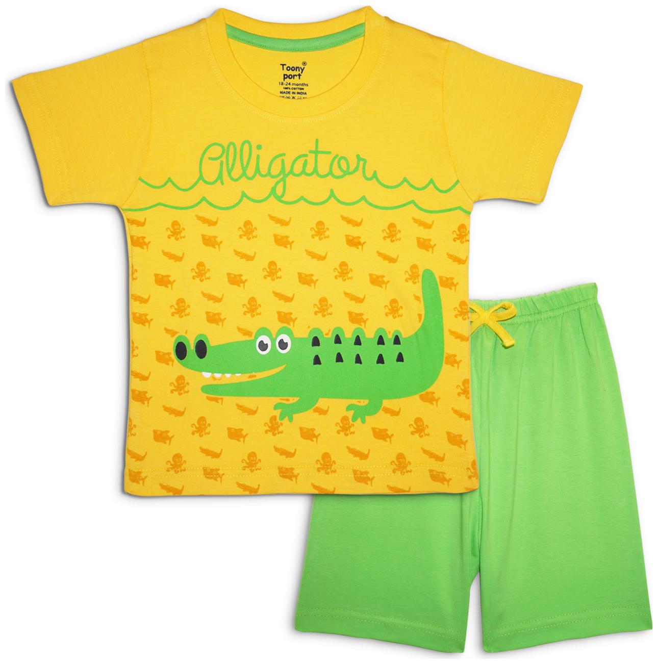 

TOONYPORT Baby boy Top bottom set - Yellow Green