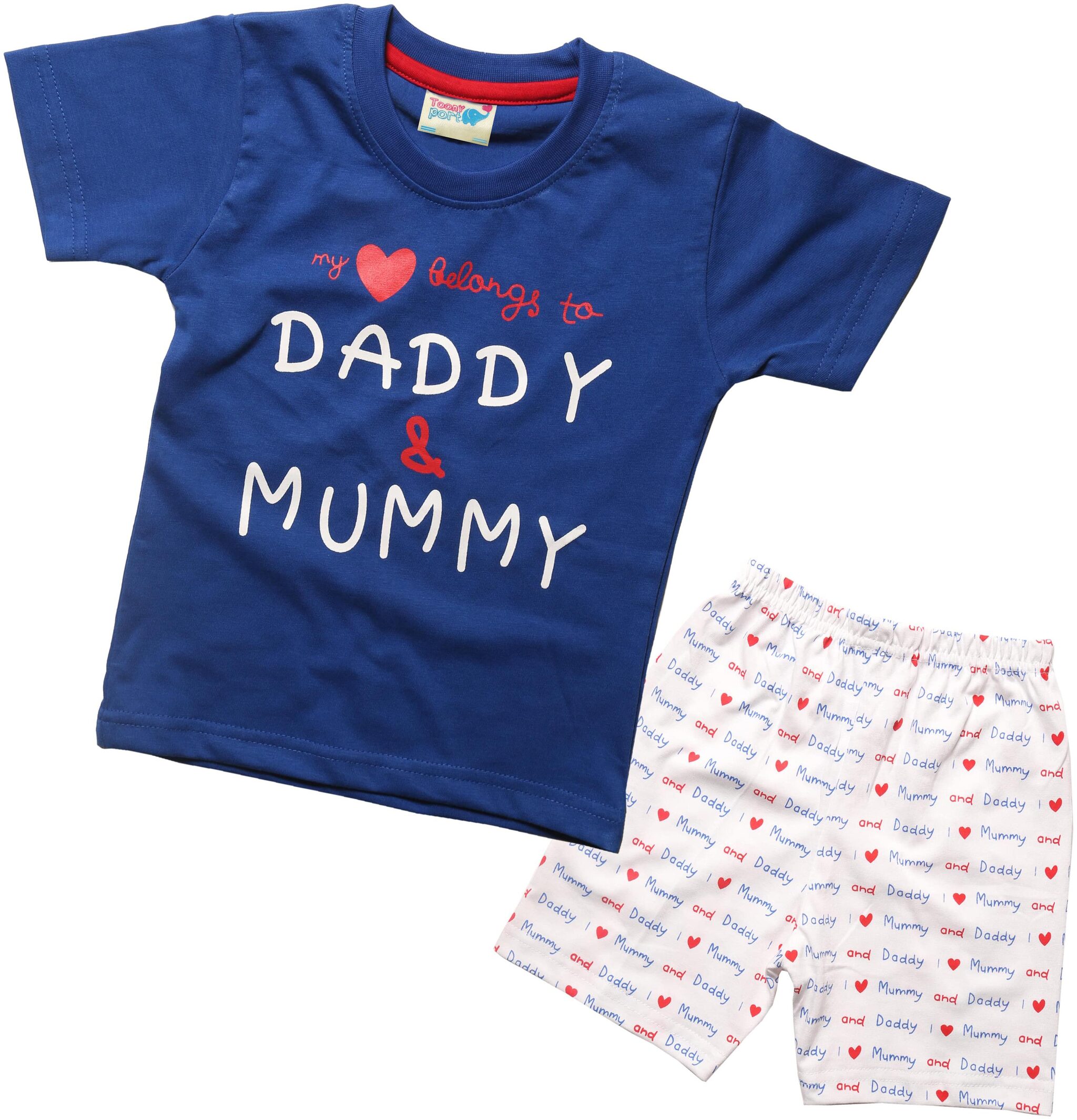 

TOONYPORT Baby boy Top bottom set - Blue White