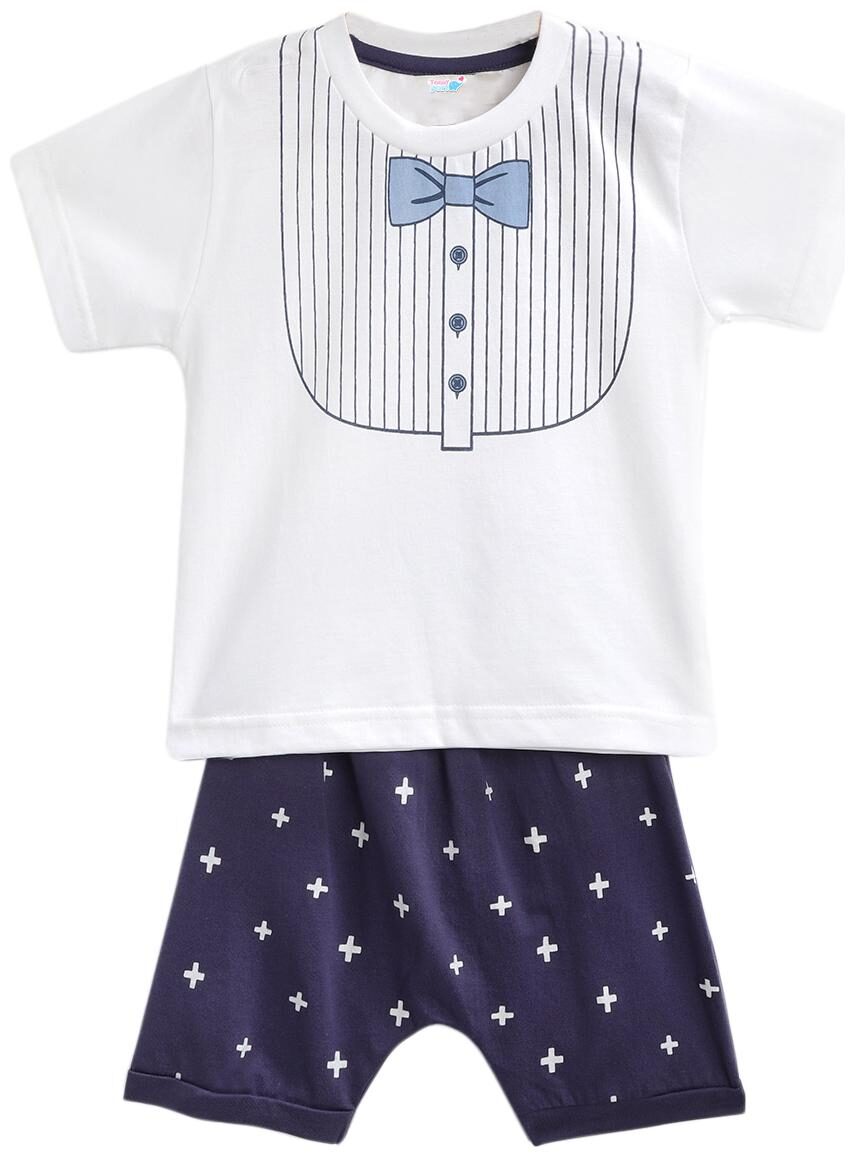 

TOONYPORT Baby boy Top bottom set - Blue White