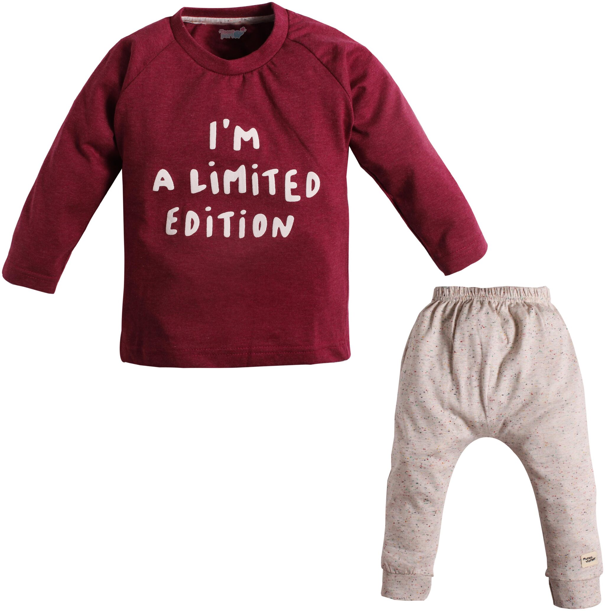 

TOONYPORT Baby boy Top bottom set - Maroon Grey