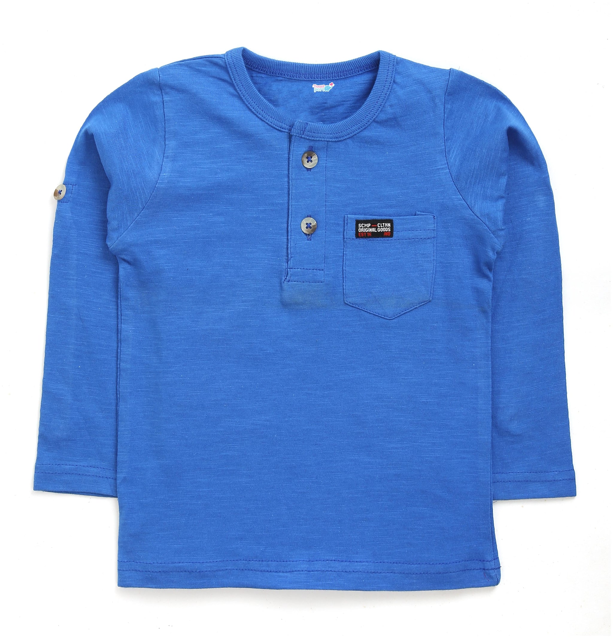 

TOONYPORT Boy Cotton blend Solid T-shirt - Blue