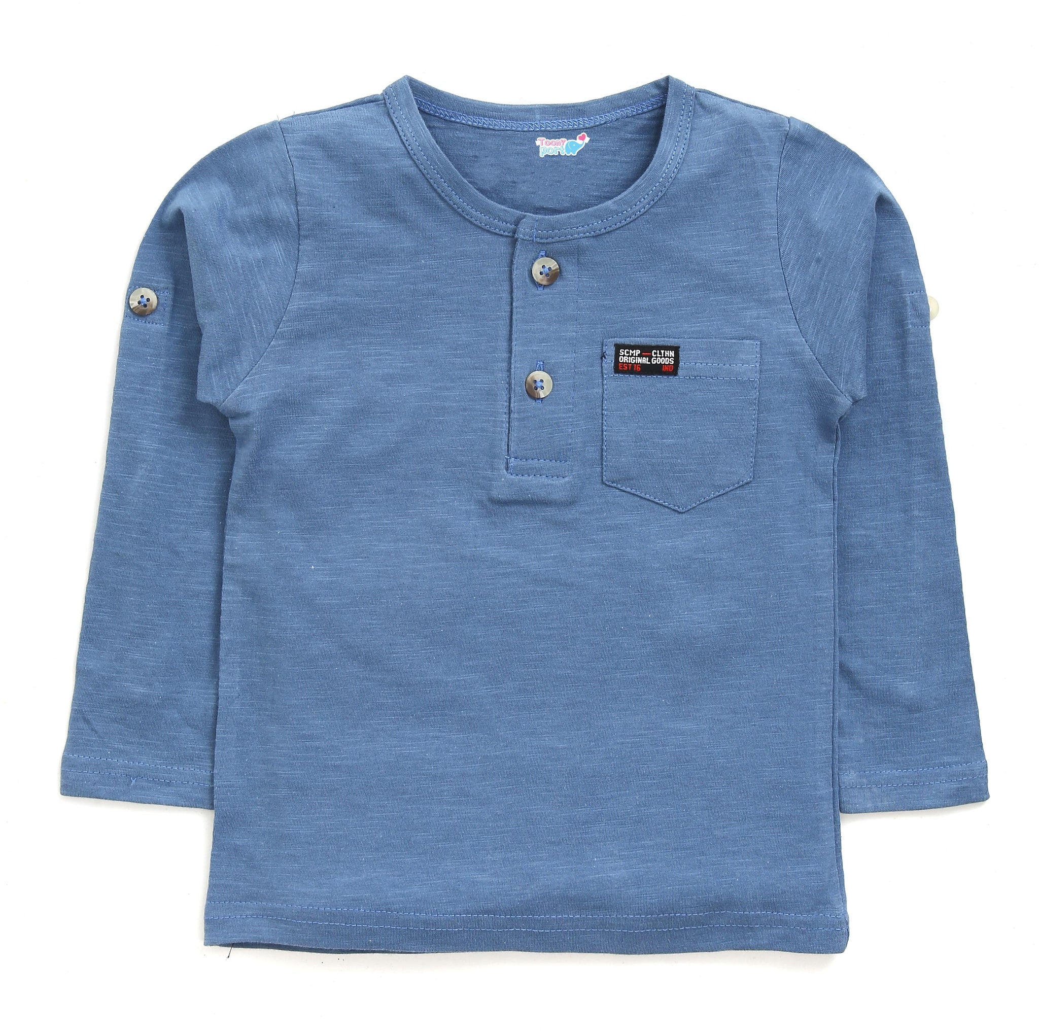 

TOONYPORT Boy Cotton blend Solid T-shirt - Blue