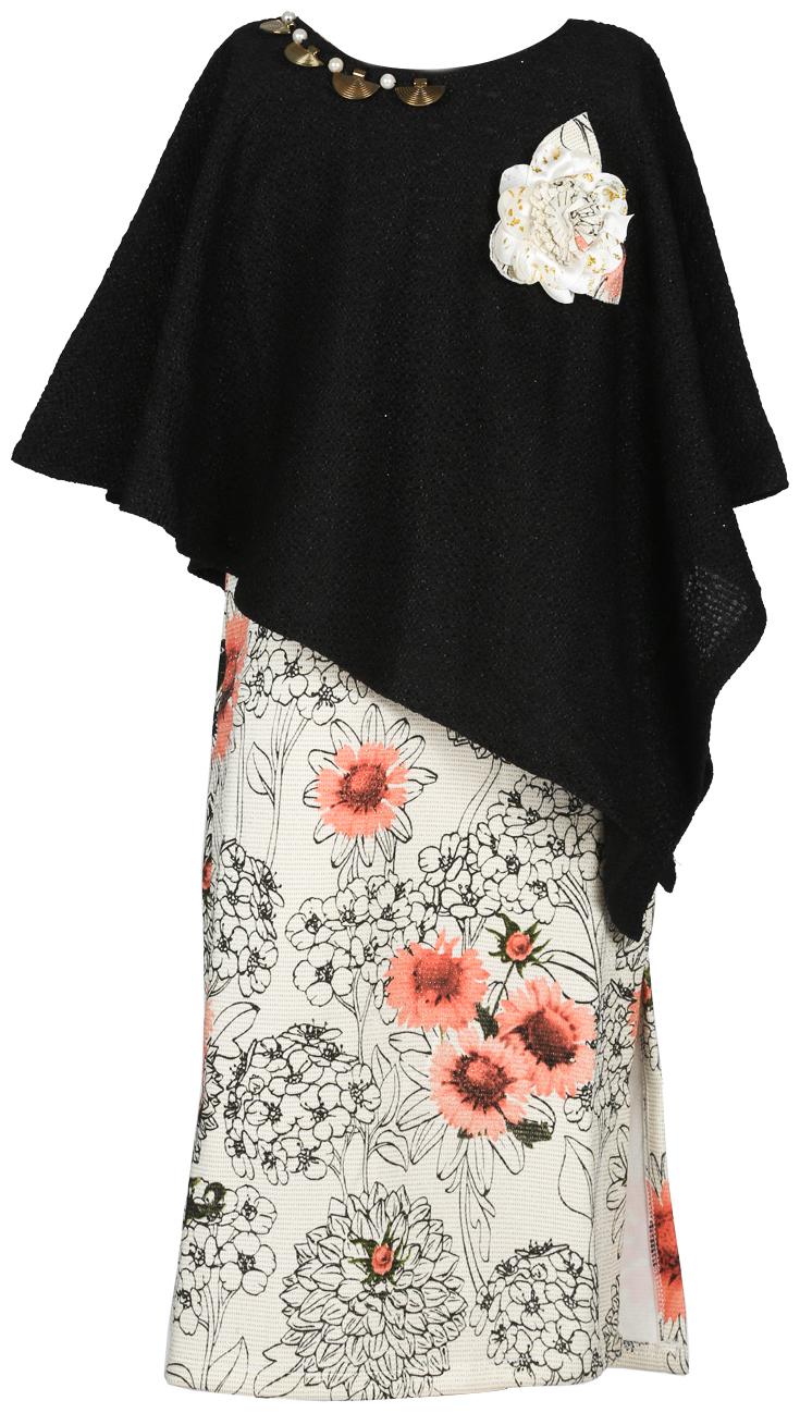 

TOONYPORT Black White Cotton Blend Short Sleeves Midi Princess Frock ( Pack of 1 )