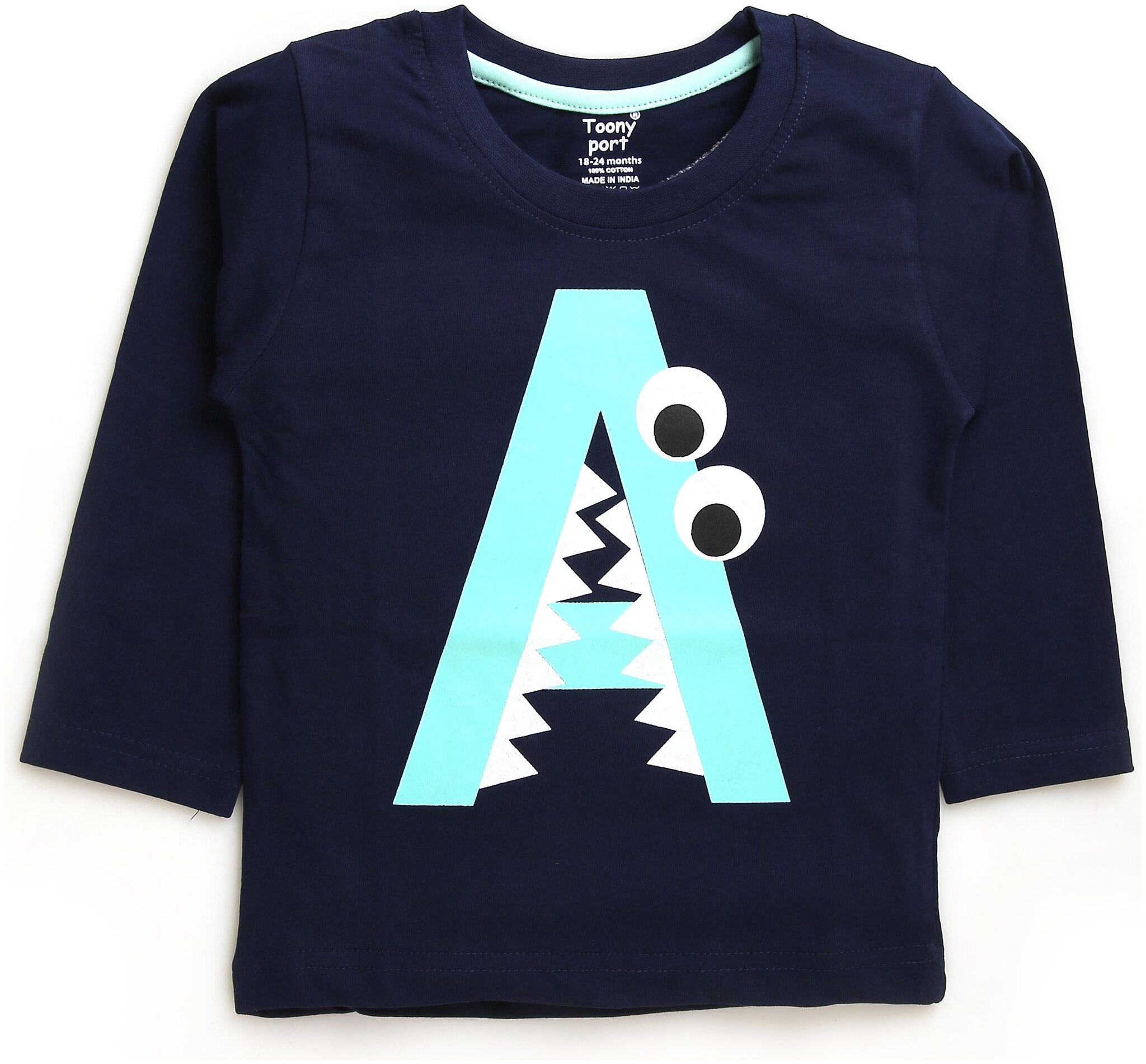 

TOONYPORT Cotton blend Printed T shirt for Baby Boy - Blue