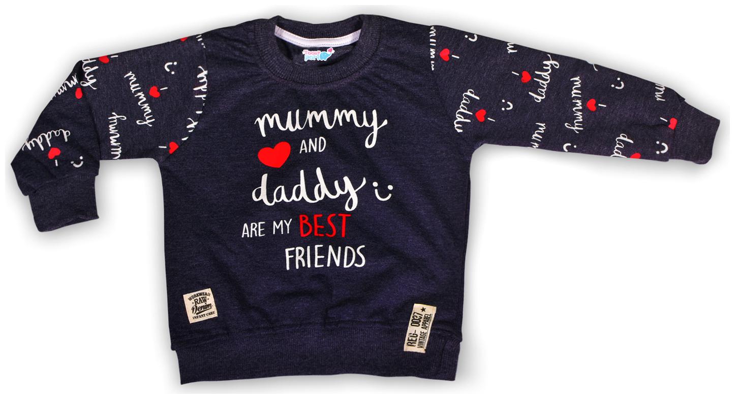 

TOONYPORT Cotton blend Printed T shirt for Unisex Infants - Black