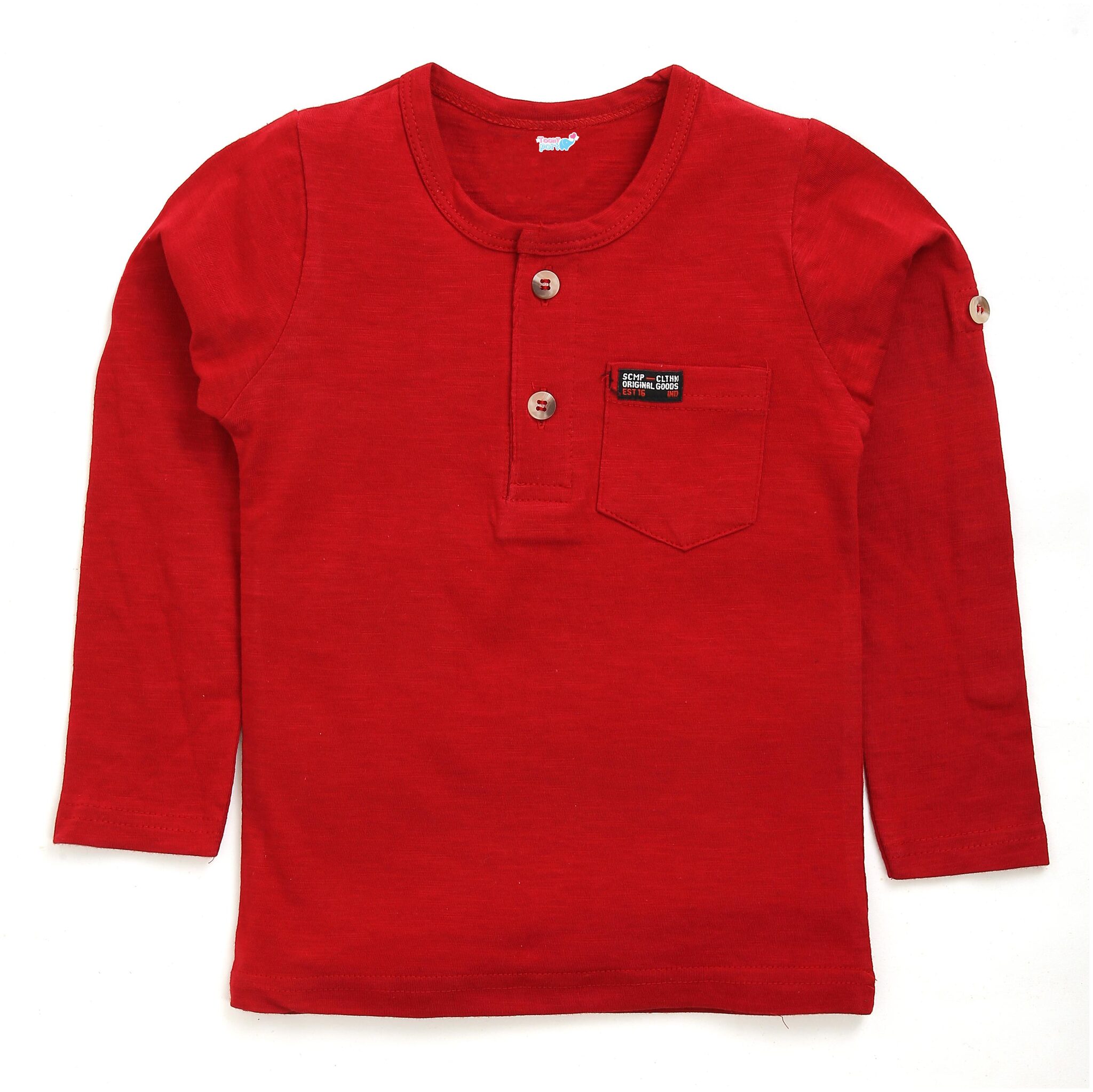 

TOONYPORT Cotton blend Solid T shirt for Baby Boy - Maroon