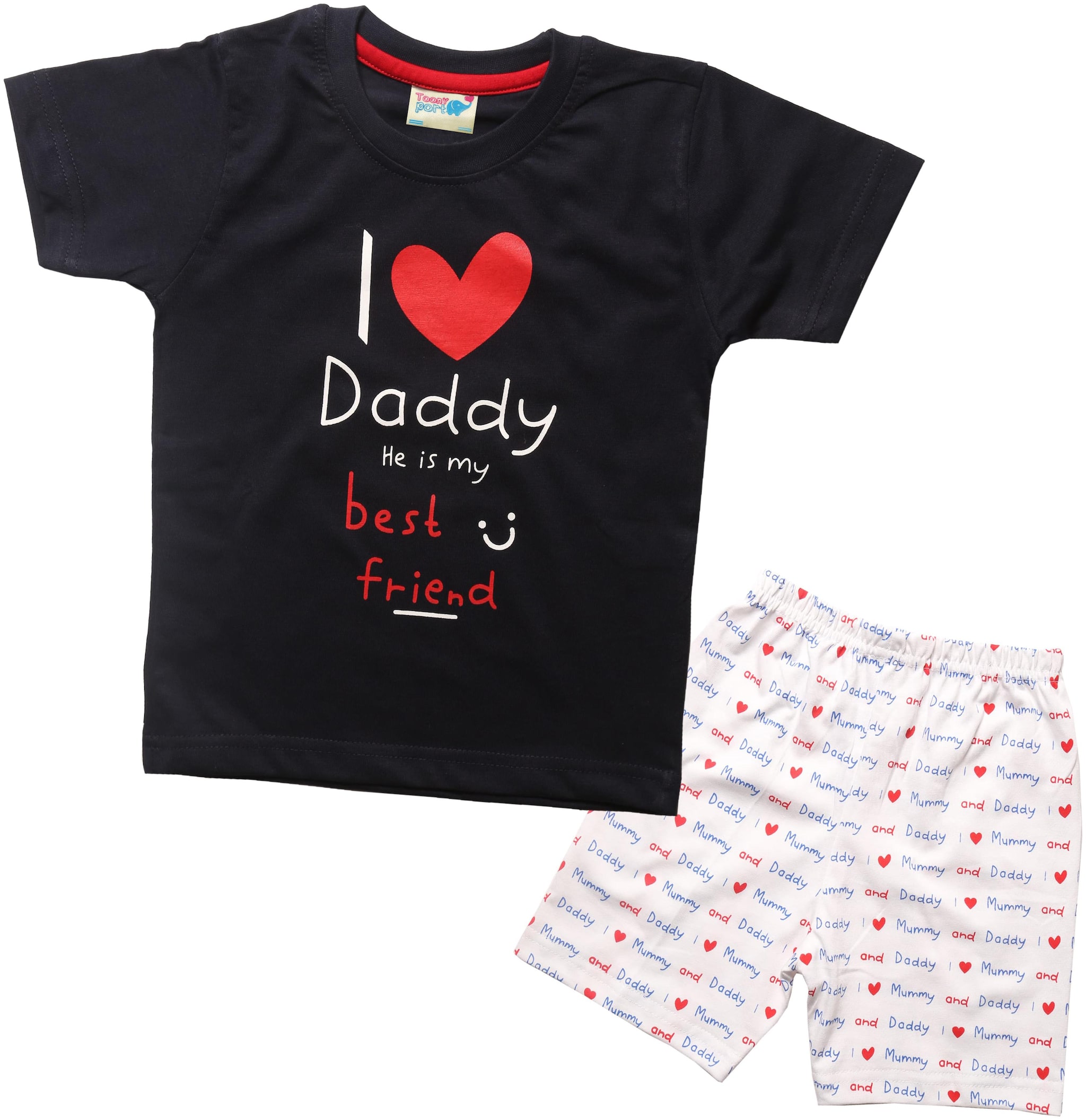 

TOONYPORT Baby boy Top bottom set - Black White