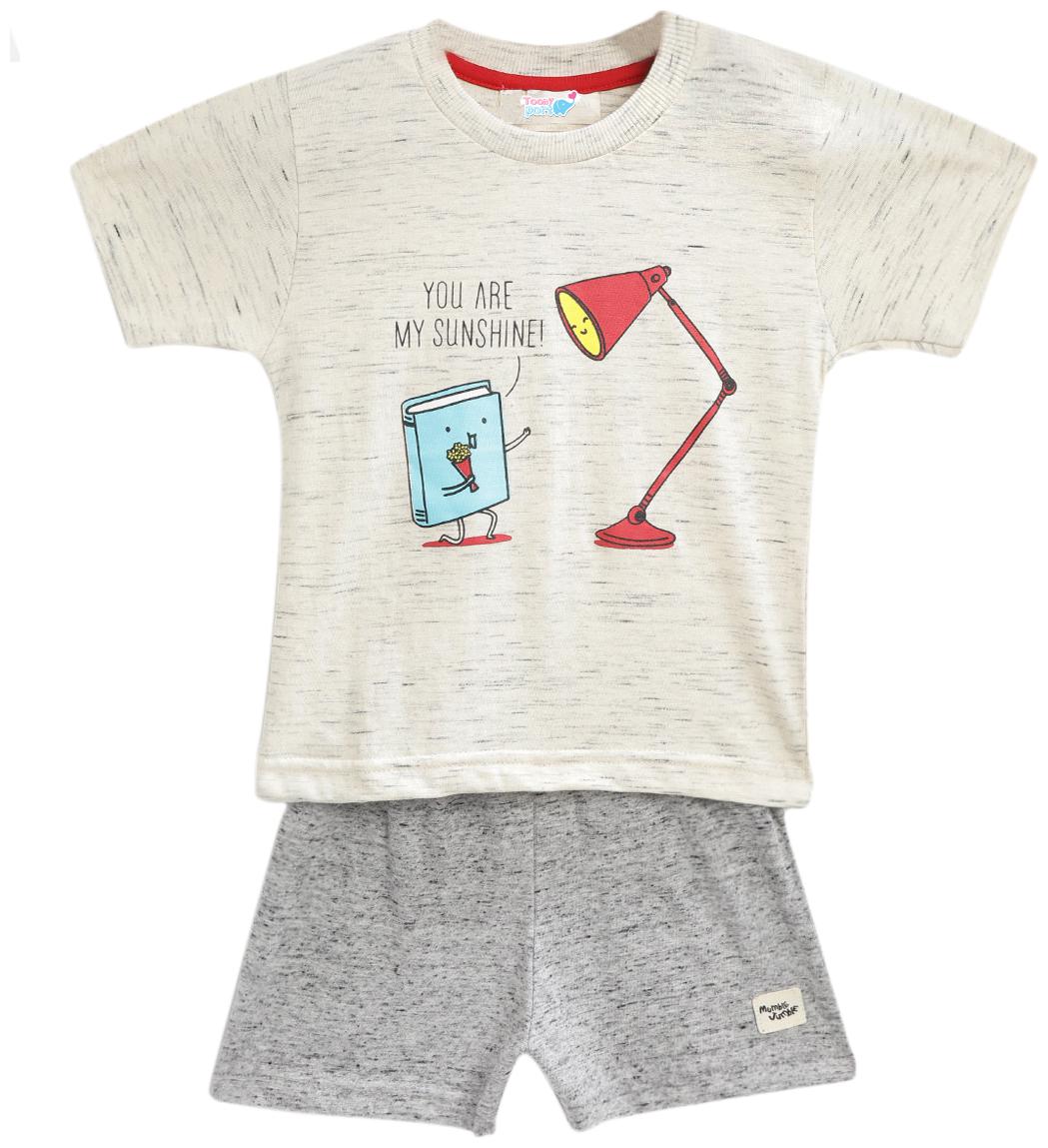 

TOONYPORT Unisex Top bottom set - Cream Grey