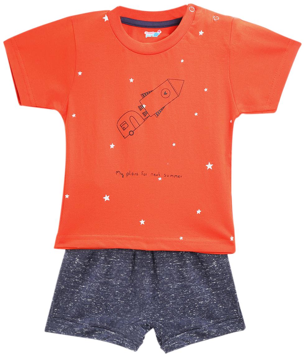 

TOONYPORT Baby boy Top bottom set - Orange Blue
