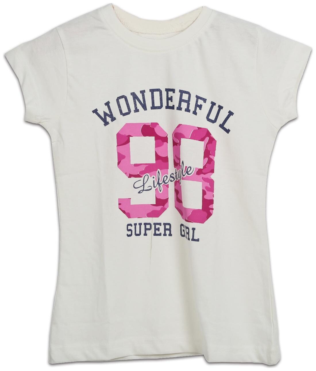 

TOONYPORT Girl Cotton blend Printed T shirt - White