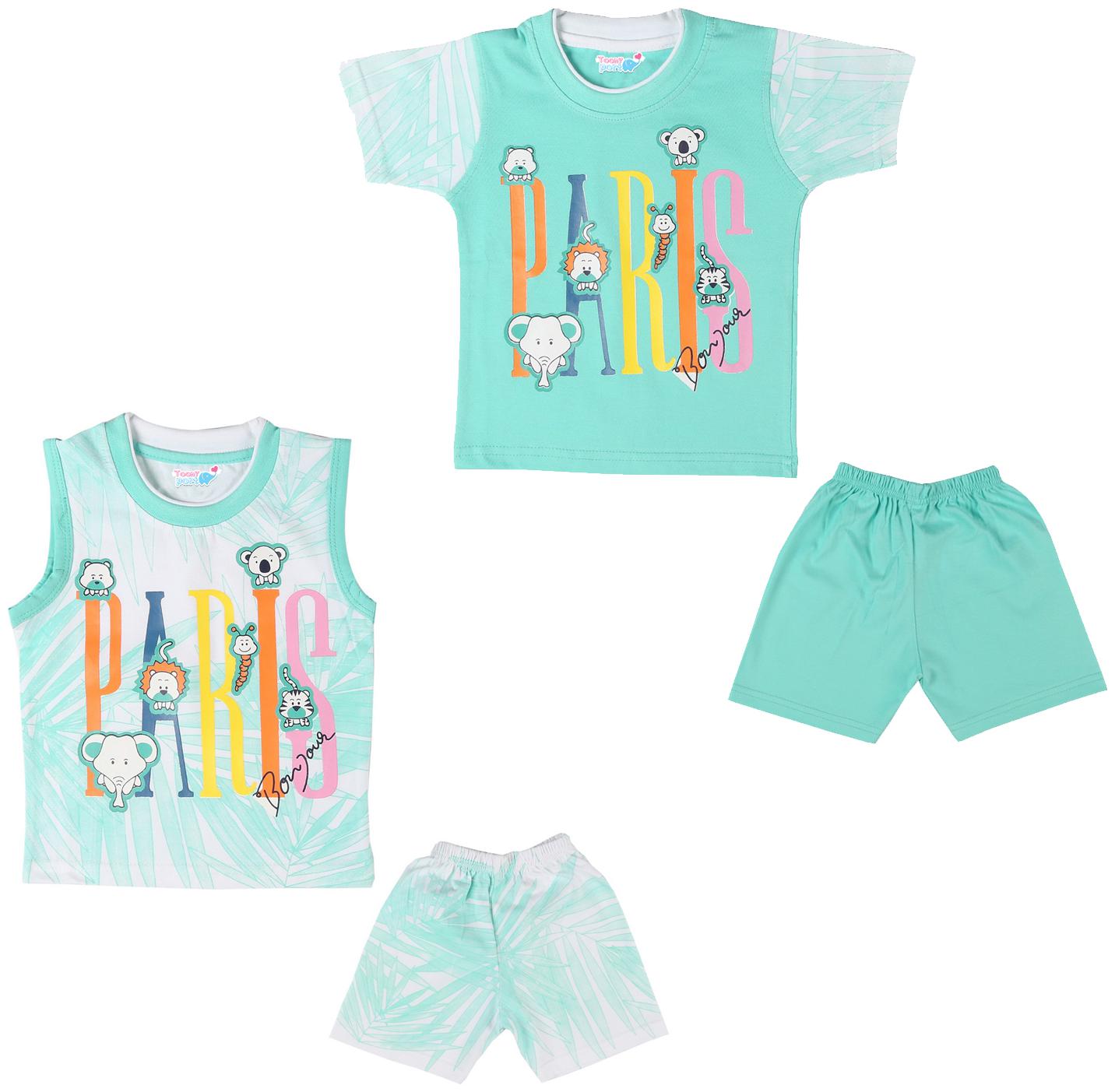 

TOONYPORT Baby boy Top bottom set - Blue White