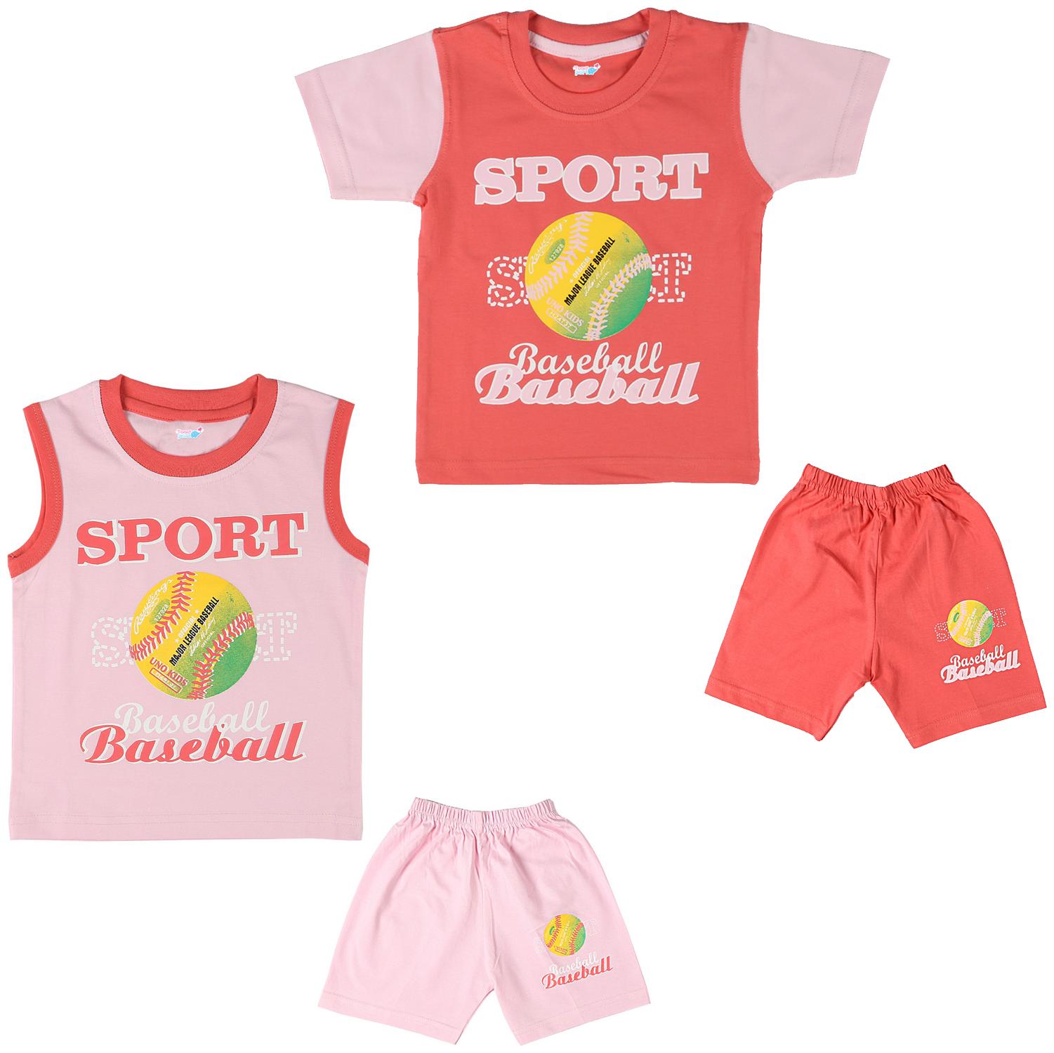 

TOONYPORT Baby boy Top bottom set - Red Pink