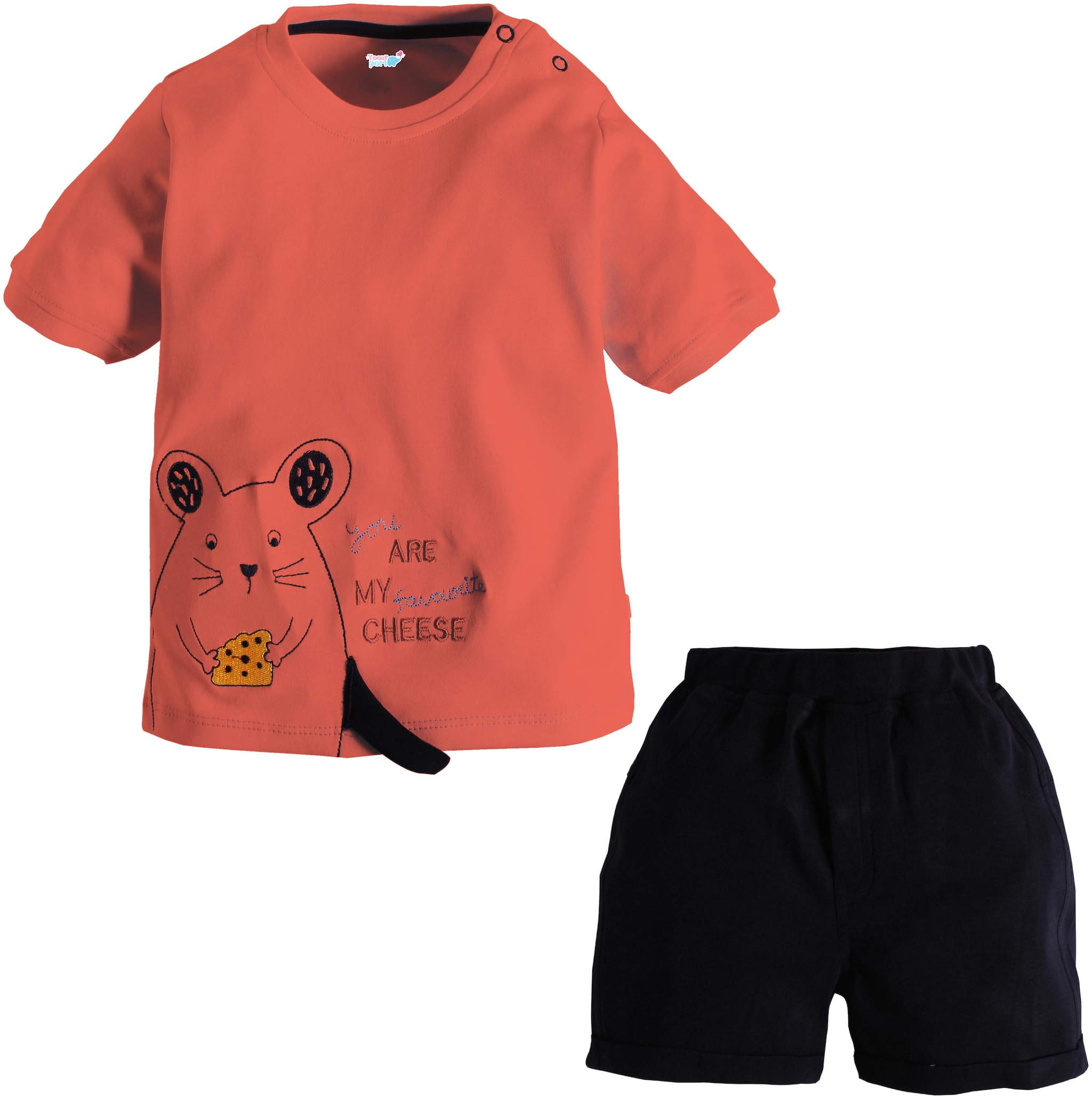 

TOONYPORT Baby girl Top bottom set - Orange Black