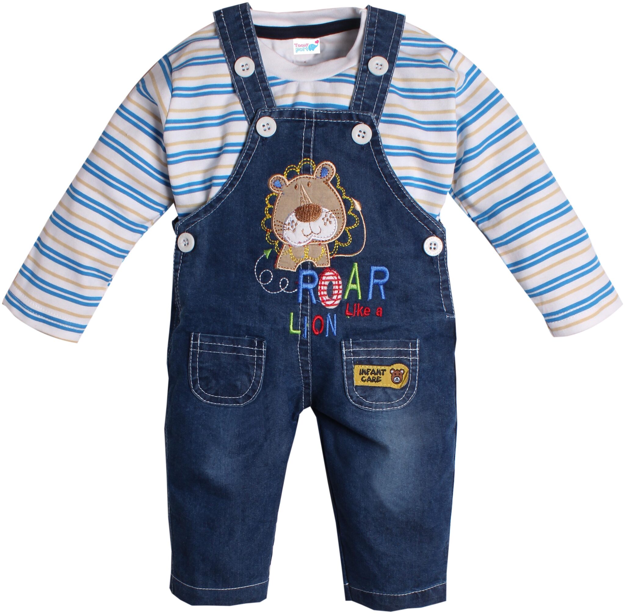 

TOONYPORT Baby boy Denim Printed Romper - Multi