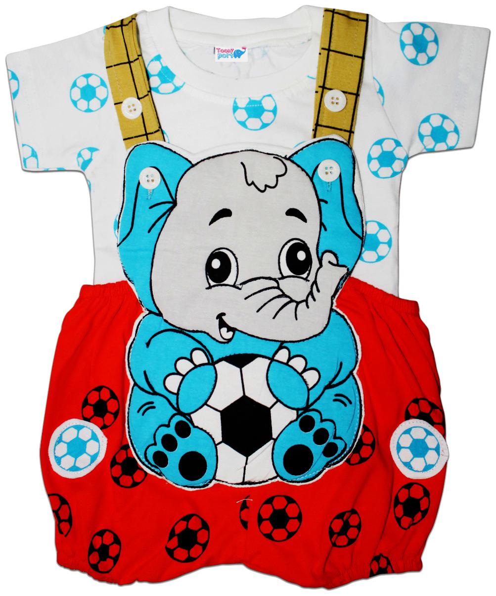 

Toonyport Elephant Print Baby Dungree Dress - Multi