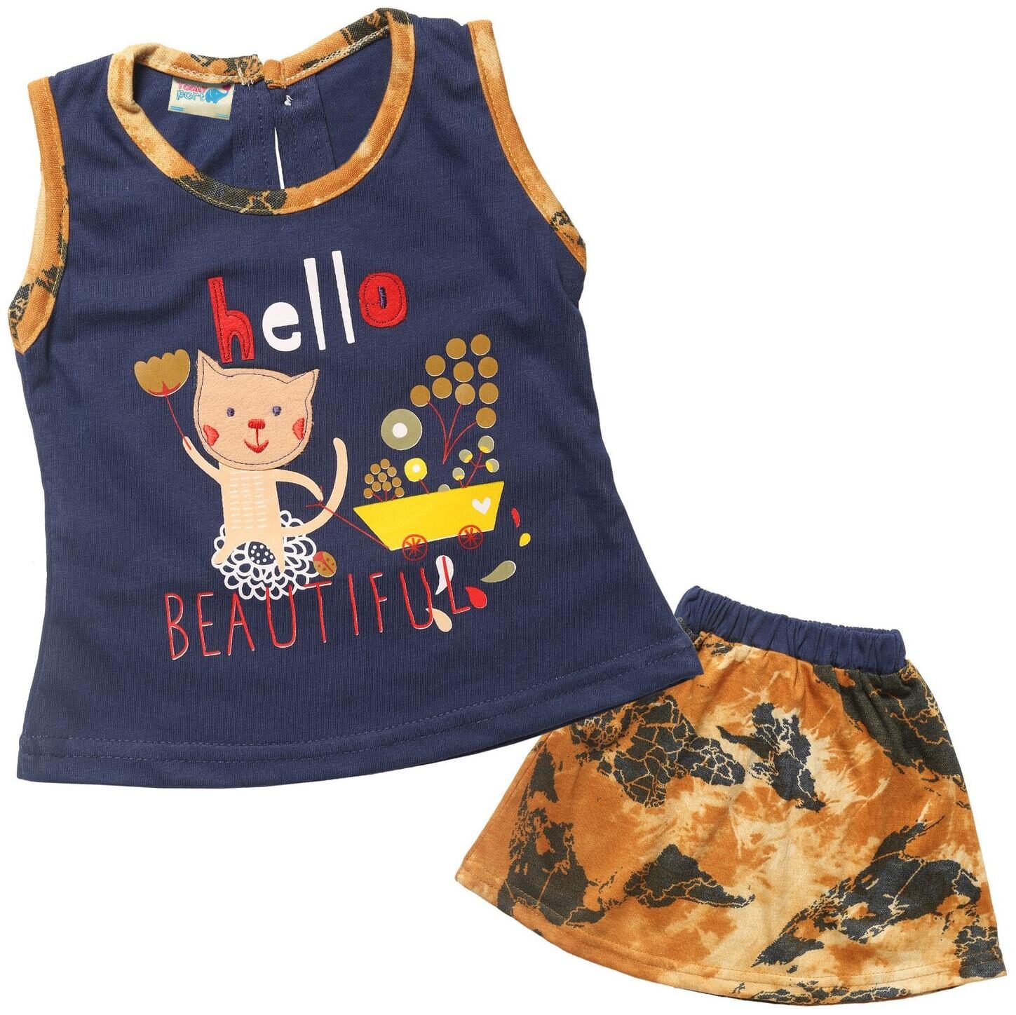 

TOONYPORT Baby girl Top bottom set - Blue Brown