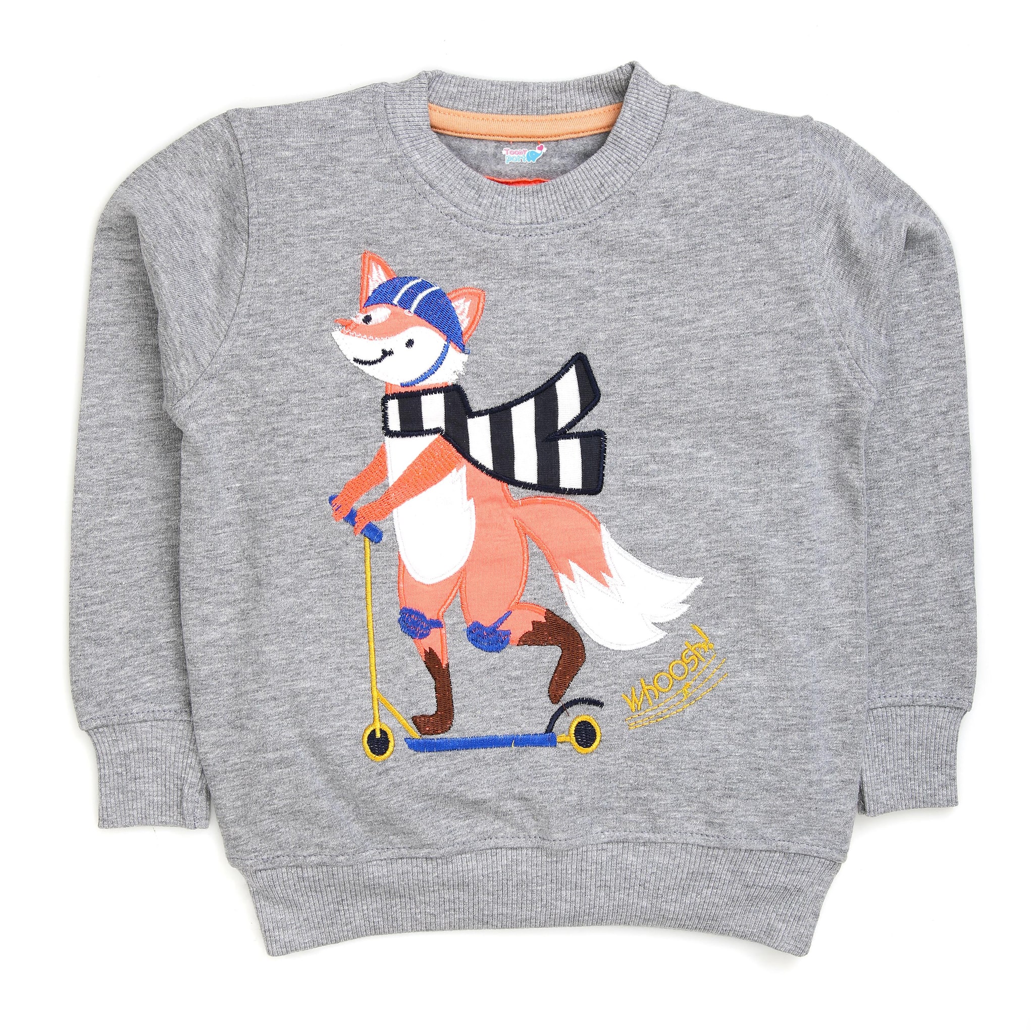 

TOONYPORT Cotton blend Printed T shirt for Baby Boy - Grey