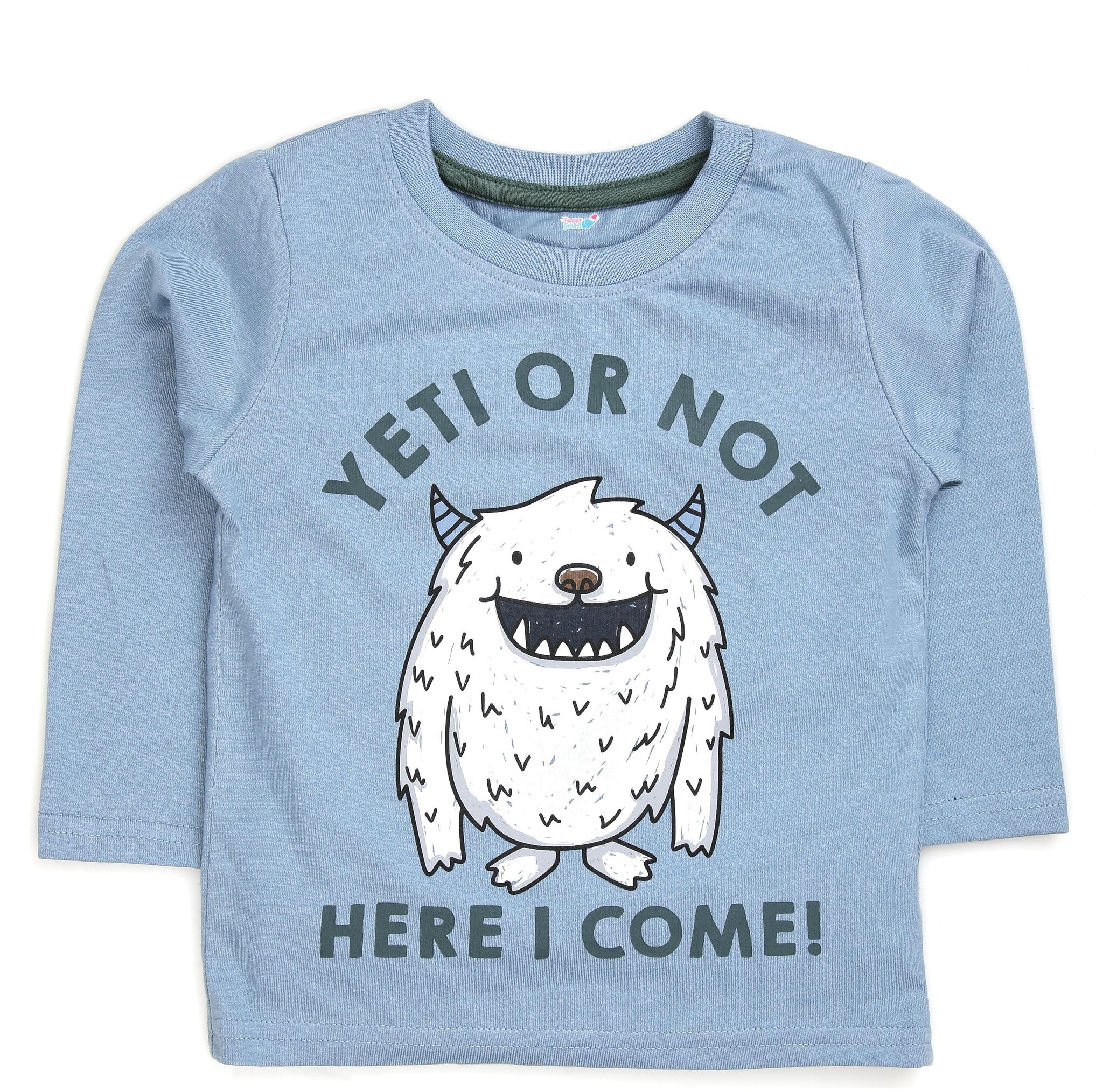 

TOONYPORT Cotton blend Printed T shirt for Baby Boy - Grey