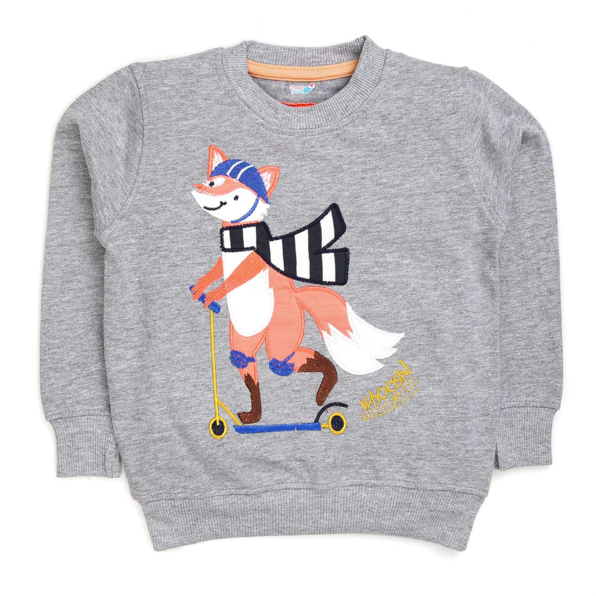 

TOONYPORT Cotton blend Printed T shirt for Baby Boy - Grey