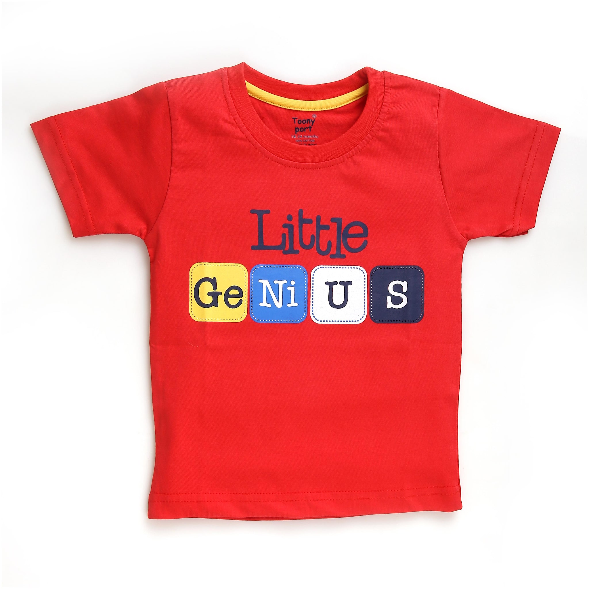 

TOONYPORT Cotton blend Printed T shirt for Baby Boy - Red