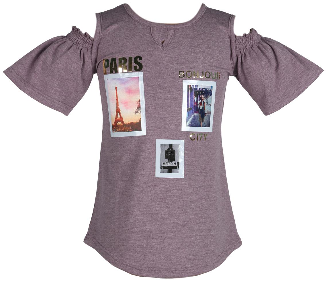 

TOONYPORT Cotton blend Printed Top for Baby Girl - Purple