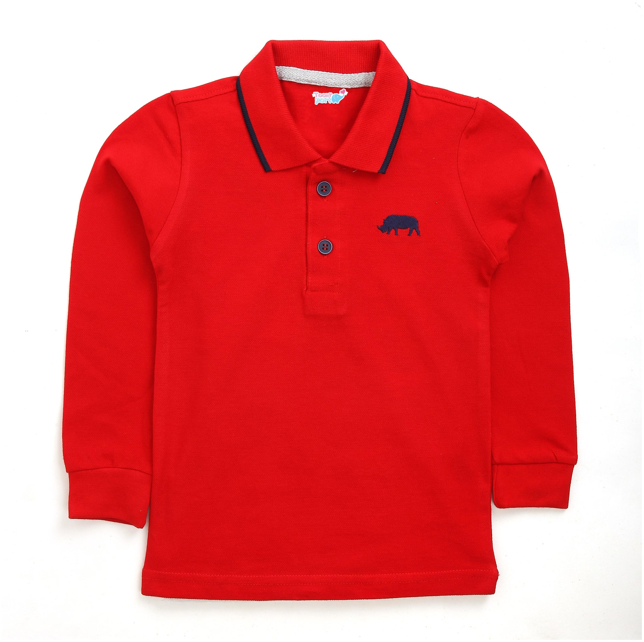 

TOONYPORT Boy Cotton blend Solid T-shirt - Red