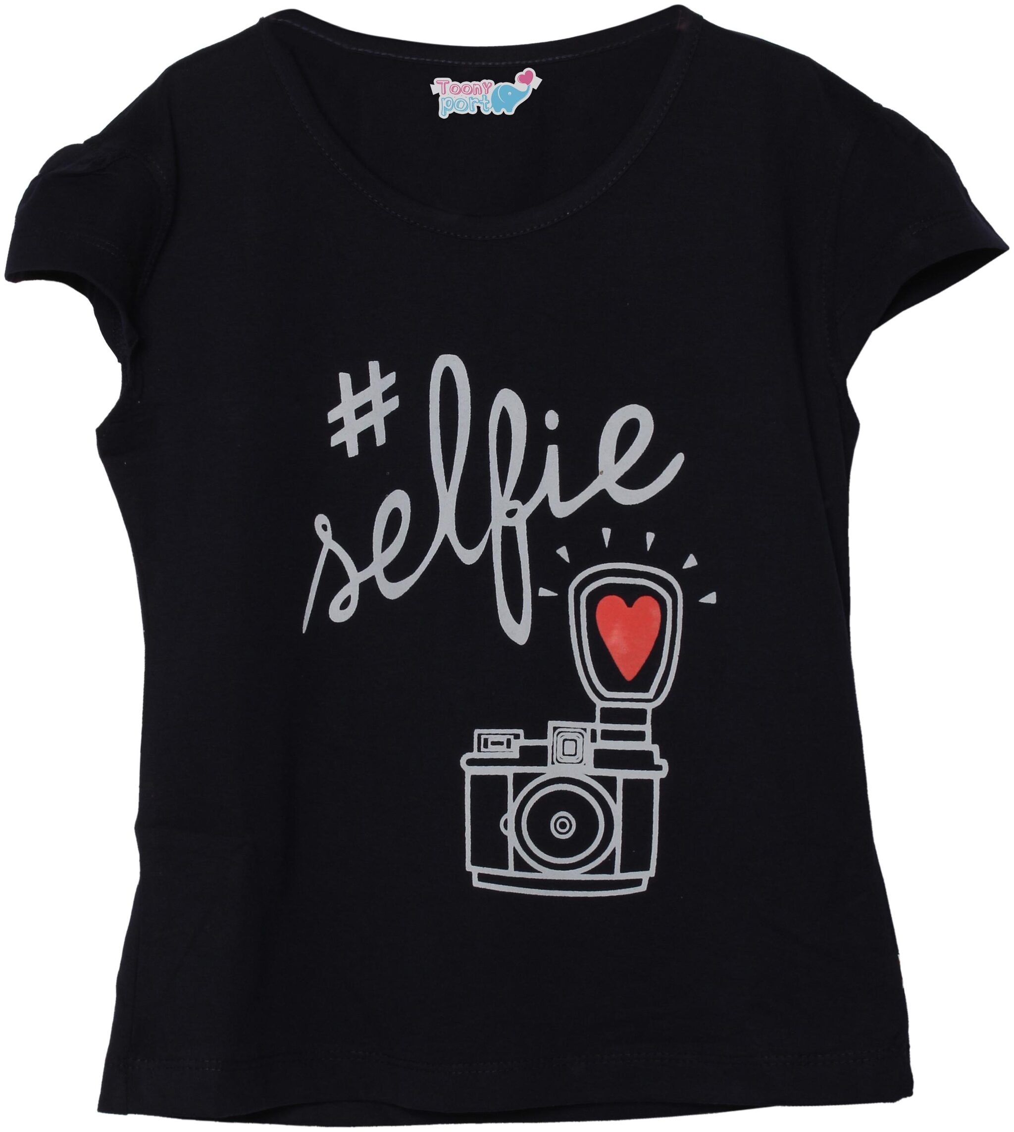 

TOONYPORT Girl Cotton blend Printed Top - Black