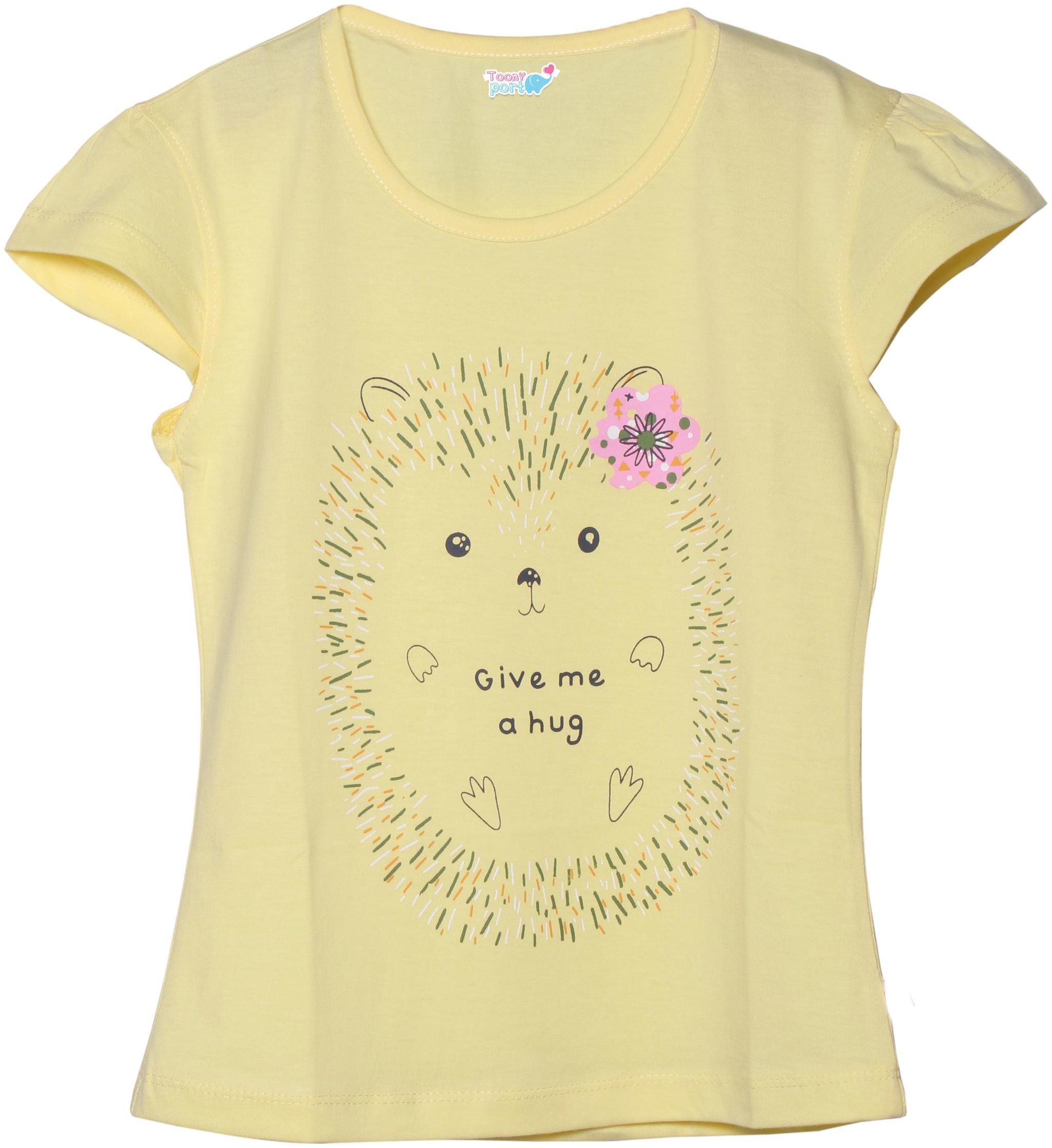 

TOONYPORT Cotton blend Printed Top for Baby Girl - Yellow