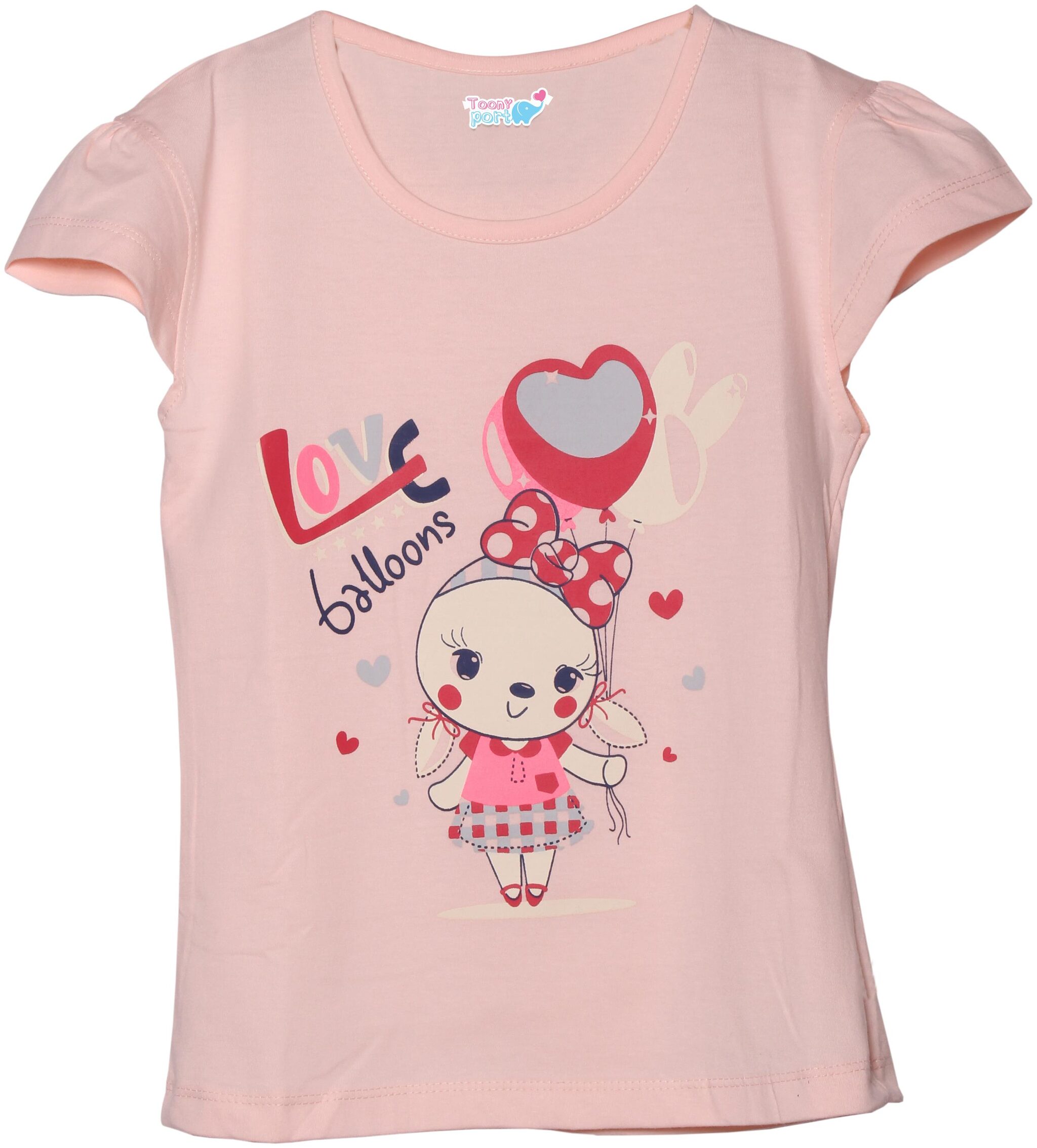 

TOONYPORT Cotton blend Printed Top for Baby Girl - Pink