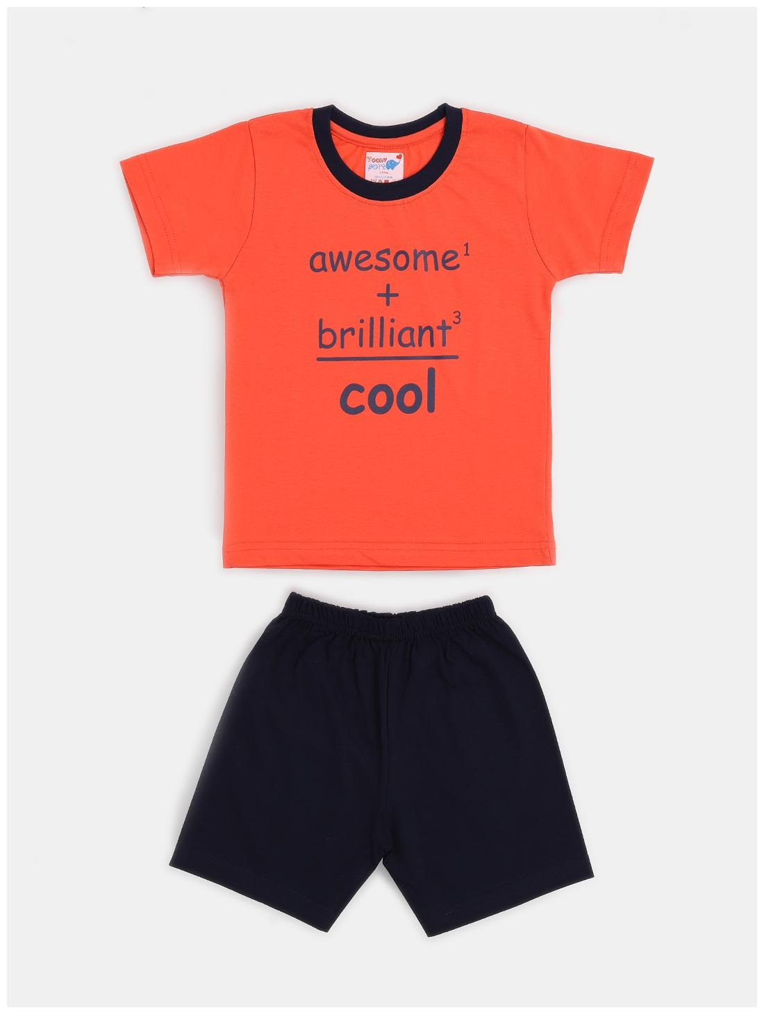

TOONYPORT Baby boy Top bottom set - Orange Blue