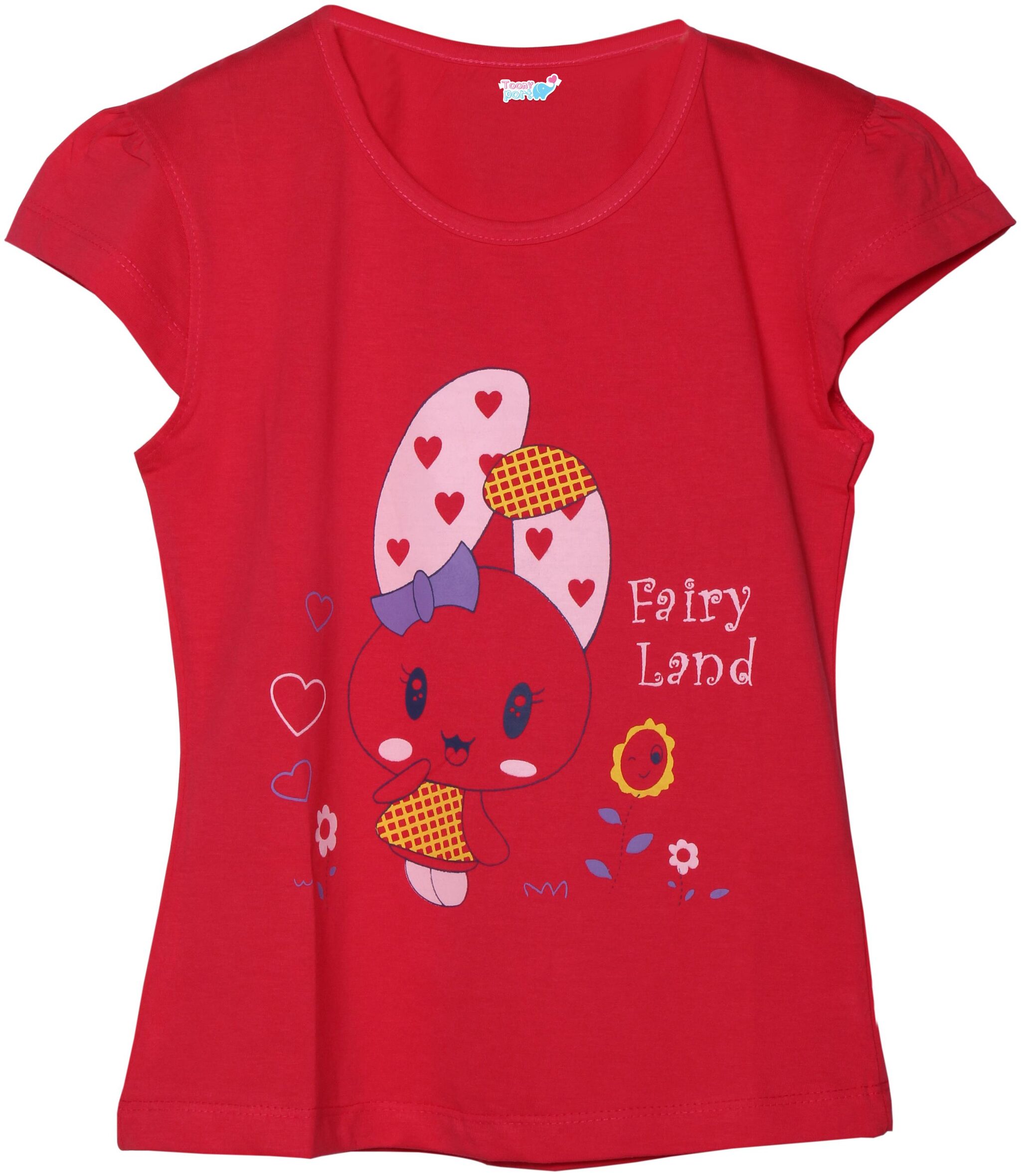 

TOONYPORT Cotton blend Printed Top for Baby Girl - Red
