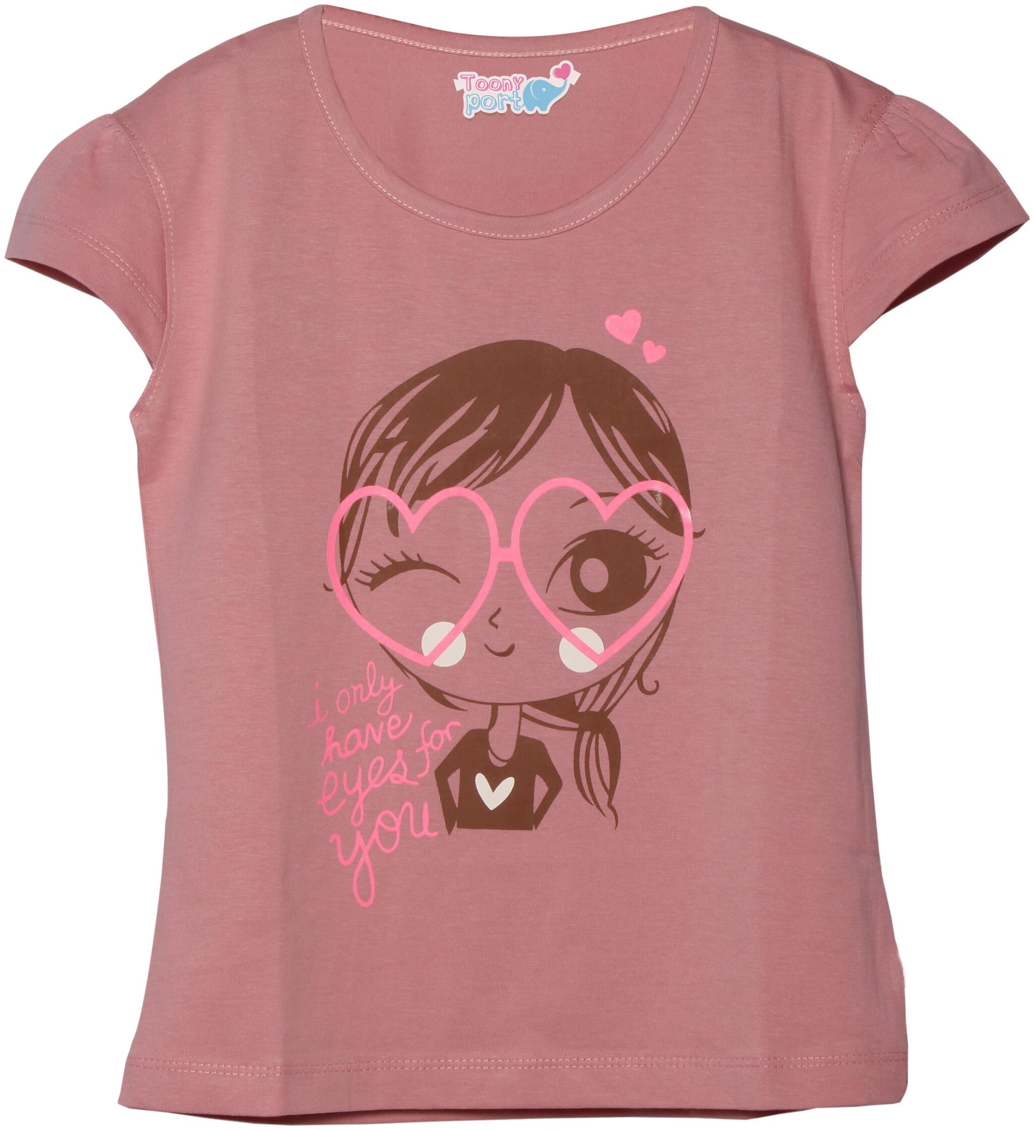 

TOONYPORT Girl Cotton blend Printed Top - Pink
