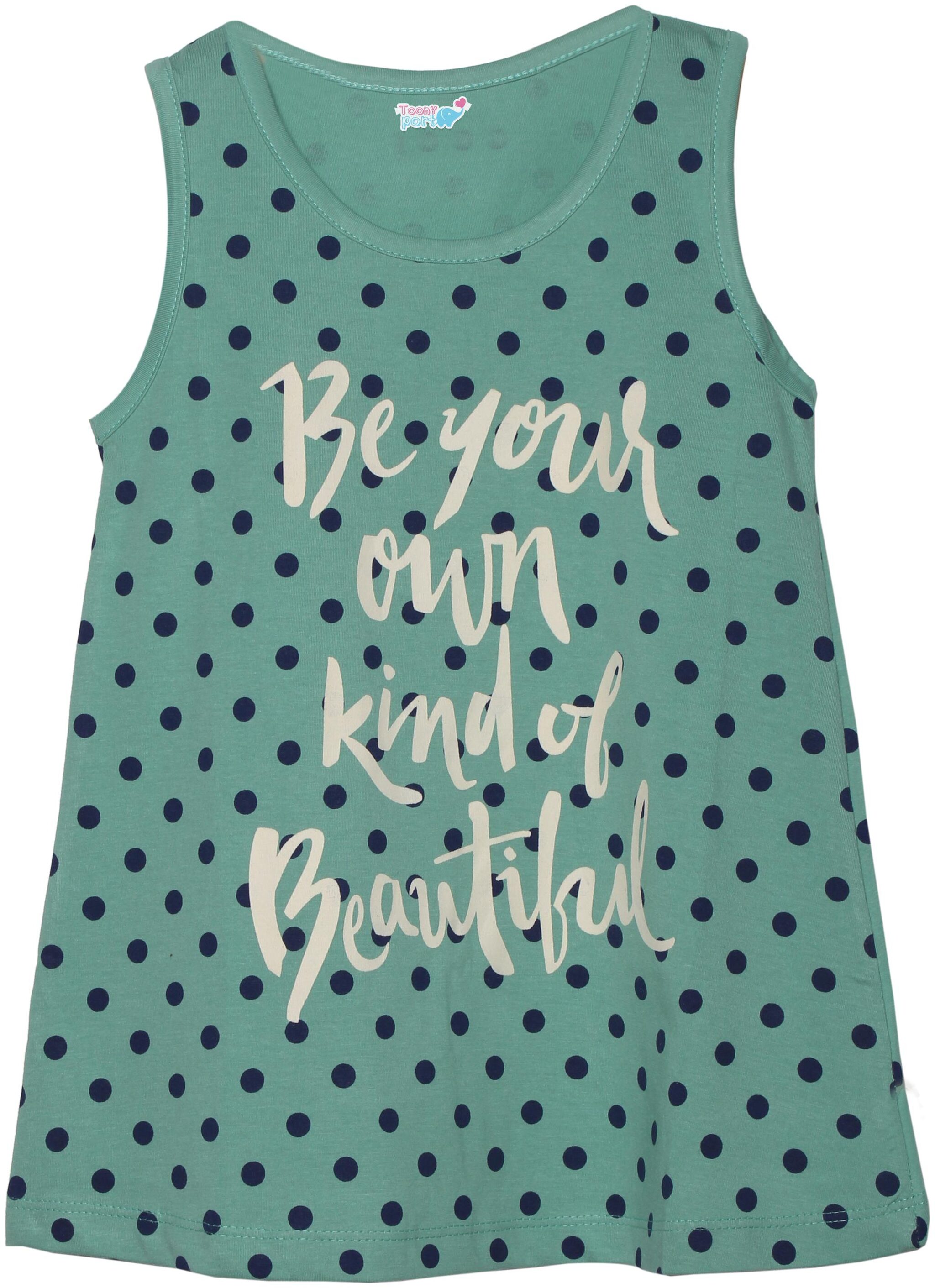 

TOONYPORT Girl Cotton blend Printed Top - Green
