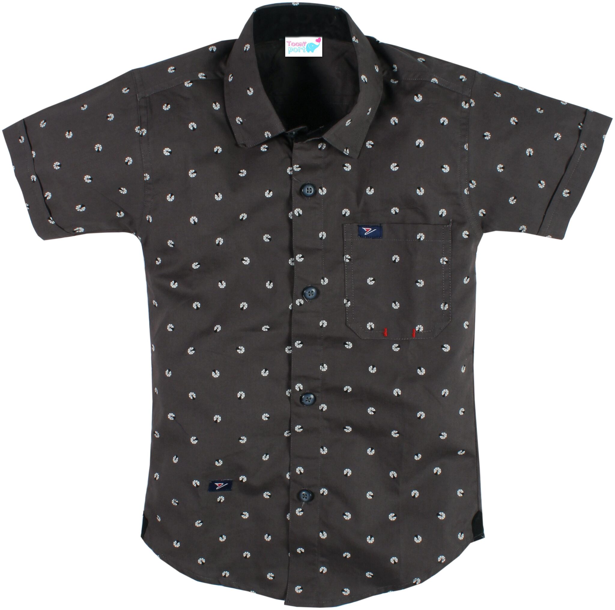 

TOONYPORT Cotton Printed Shirt for Baby Boy - Grey