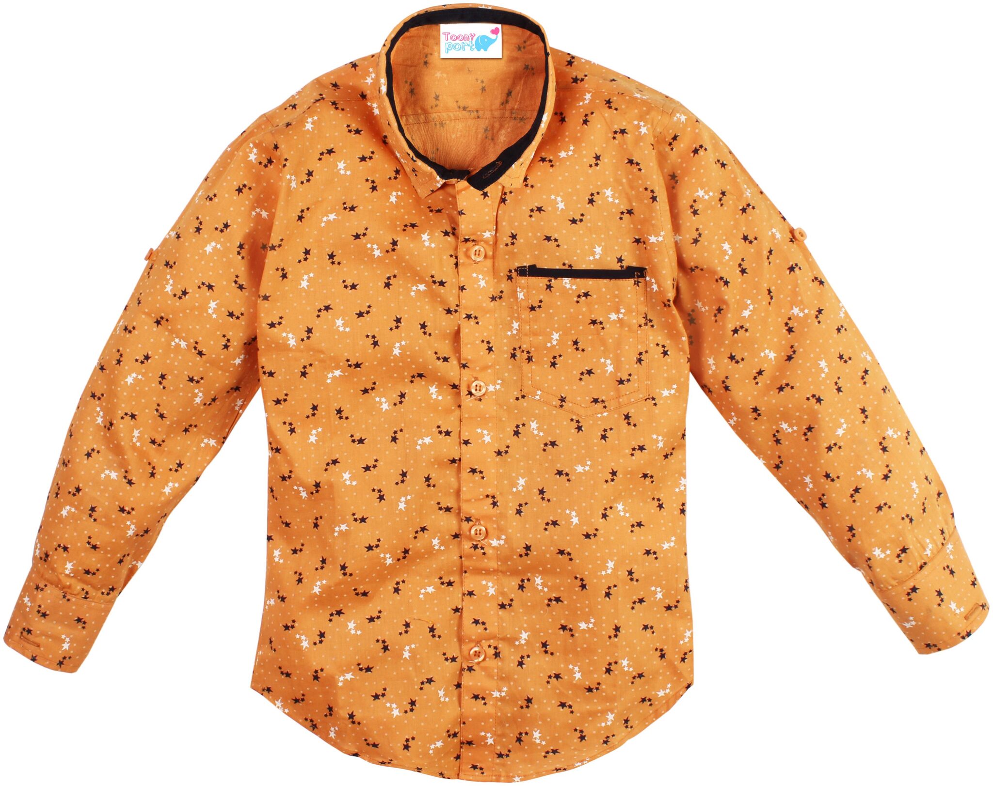 

TOONYPORT Cotton Printed Shirt for Baby Boy - Orange